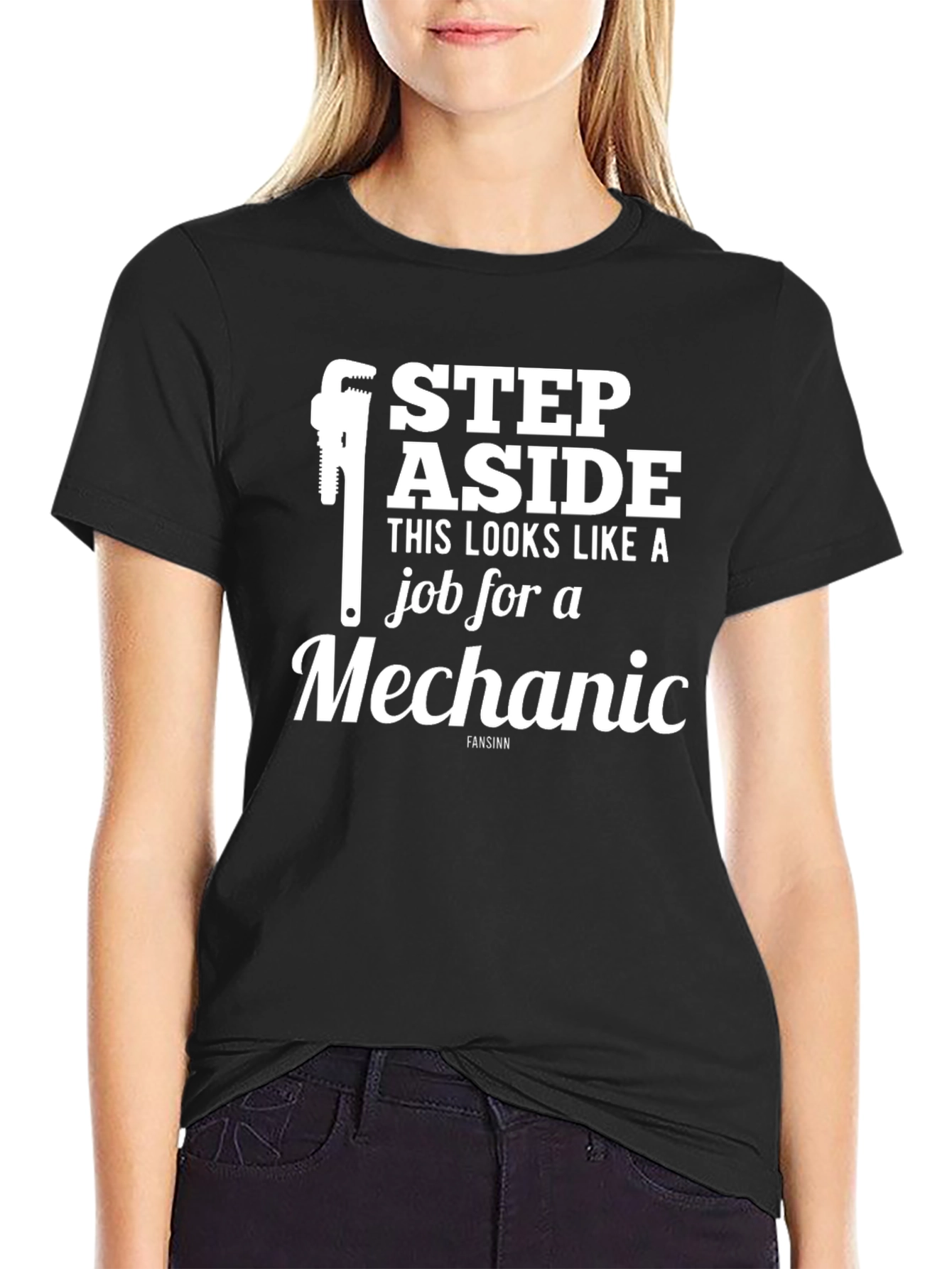 Black Mechanic Job T-Shirt view 2
