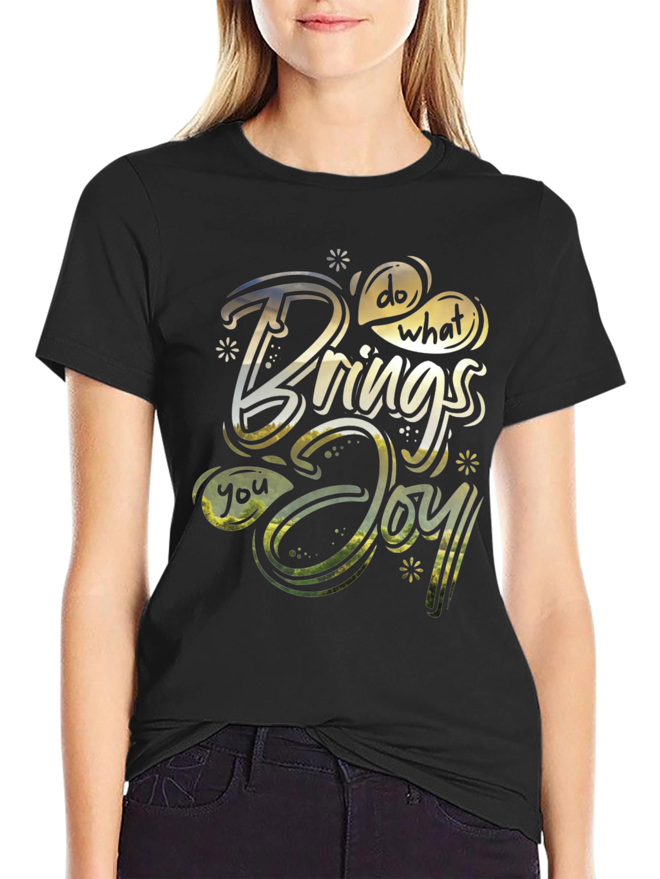 Black Do What Brings You Joy Black T-Shirt view 2