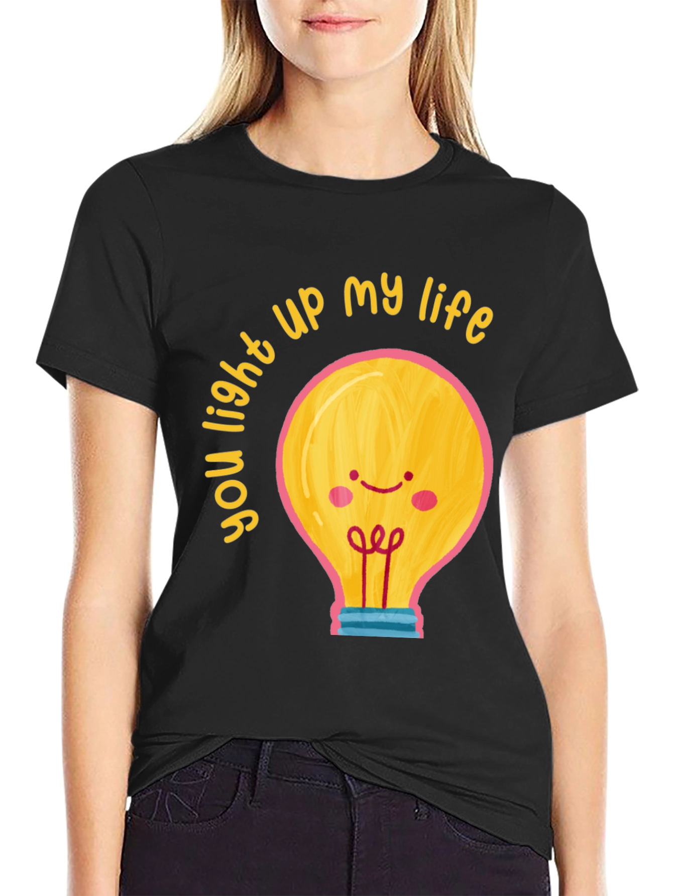 Black You Light Up My Life Graphic T-Shirt view 2