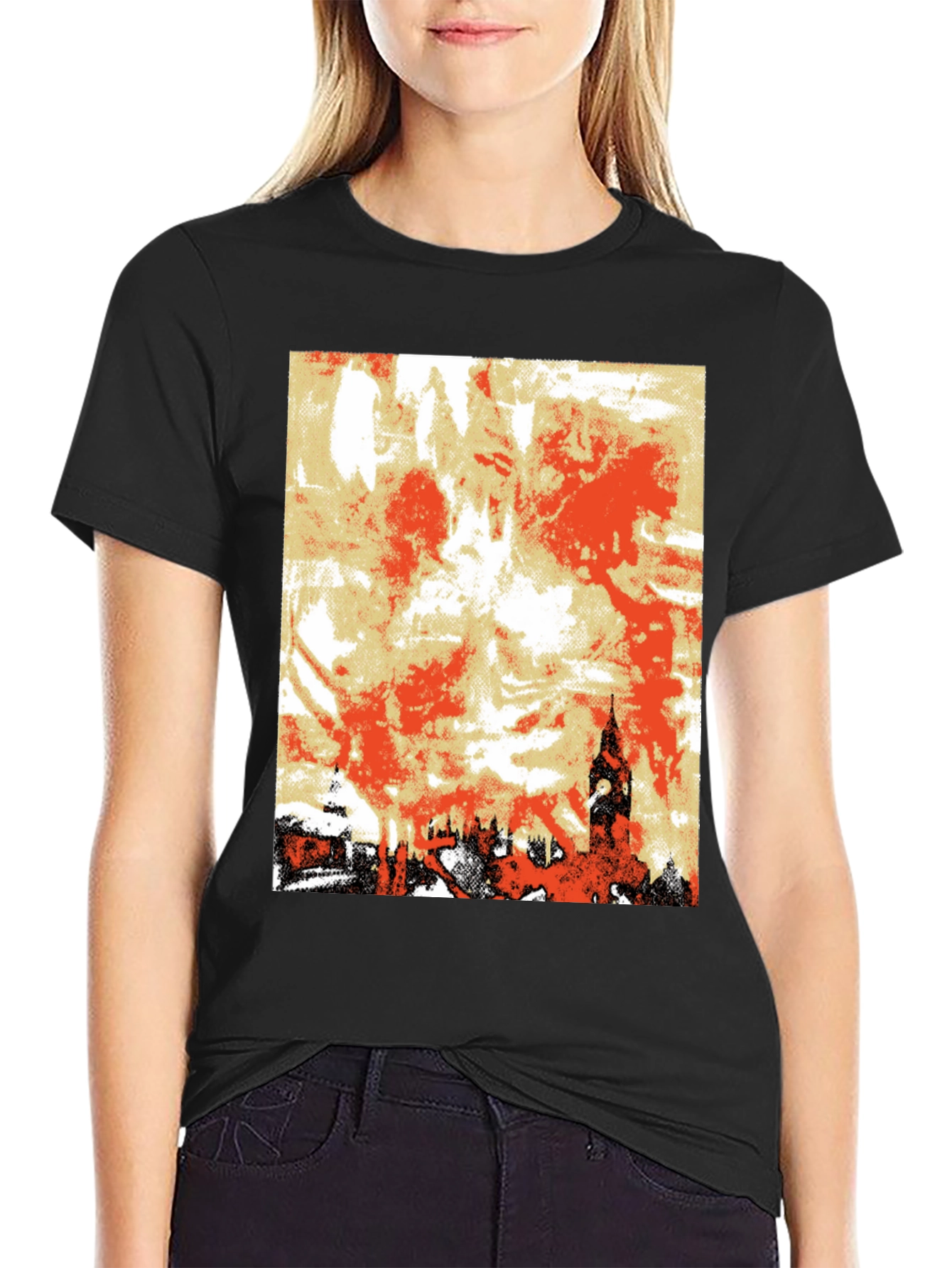 Black London Skyline Graphic Tee - Black view 2