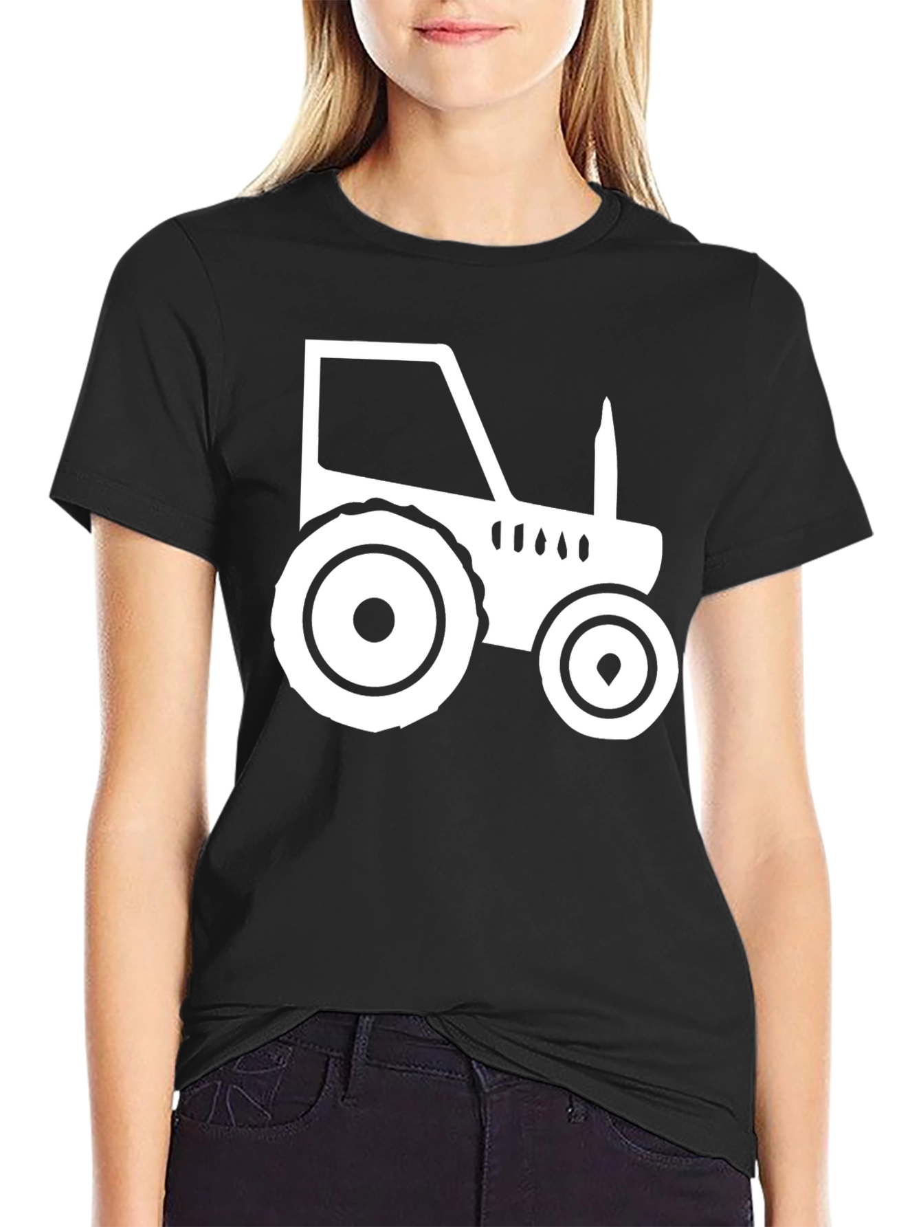 Black Tractor Graphic Tee - Farm Life Shirt view 2