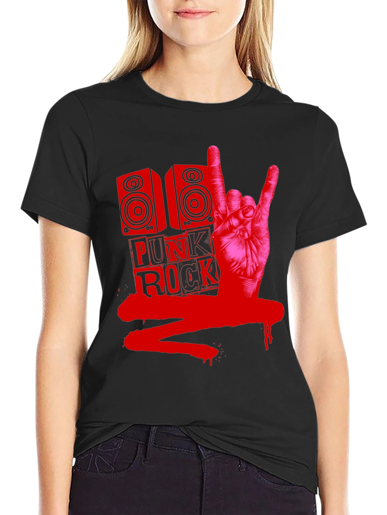 Black Punk Rock Graphic Tee view 2
