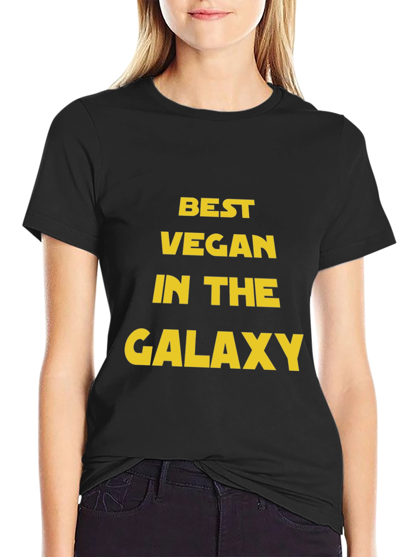 Black Best Vegan in the Galaxy Tee - Soft Cotton Blend view 2