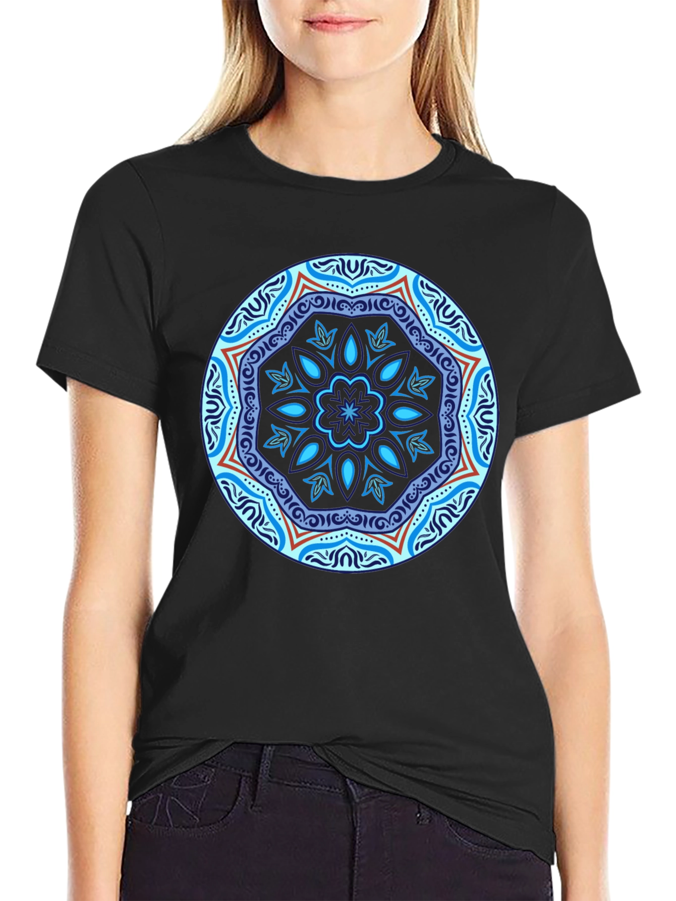 Black Mandala Graphic Tee - Stylish & Unique Design view 2