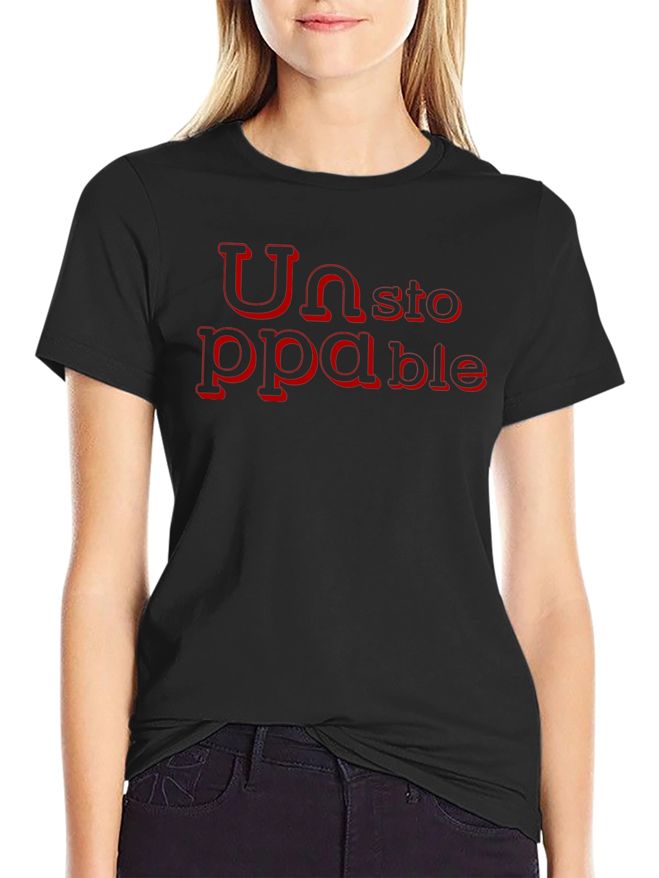 Black Unstoppable Graphic T-Shirt - Bold Statement Tee view 2