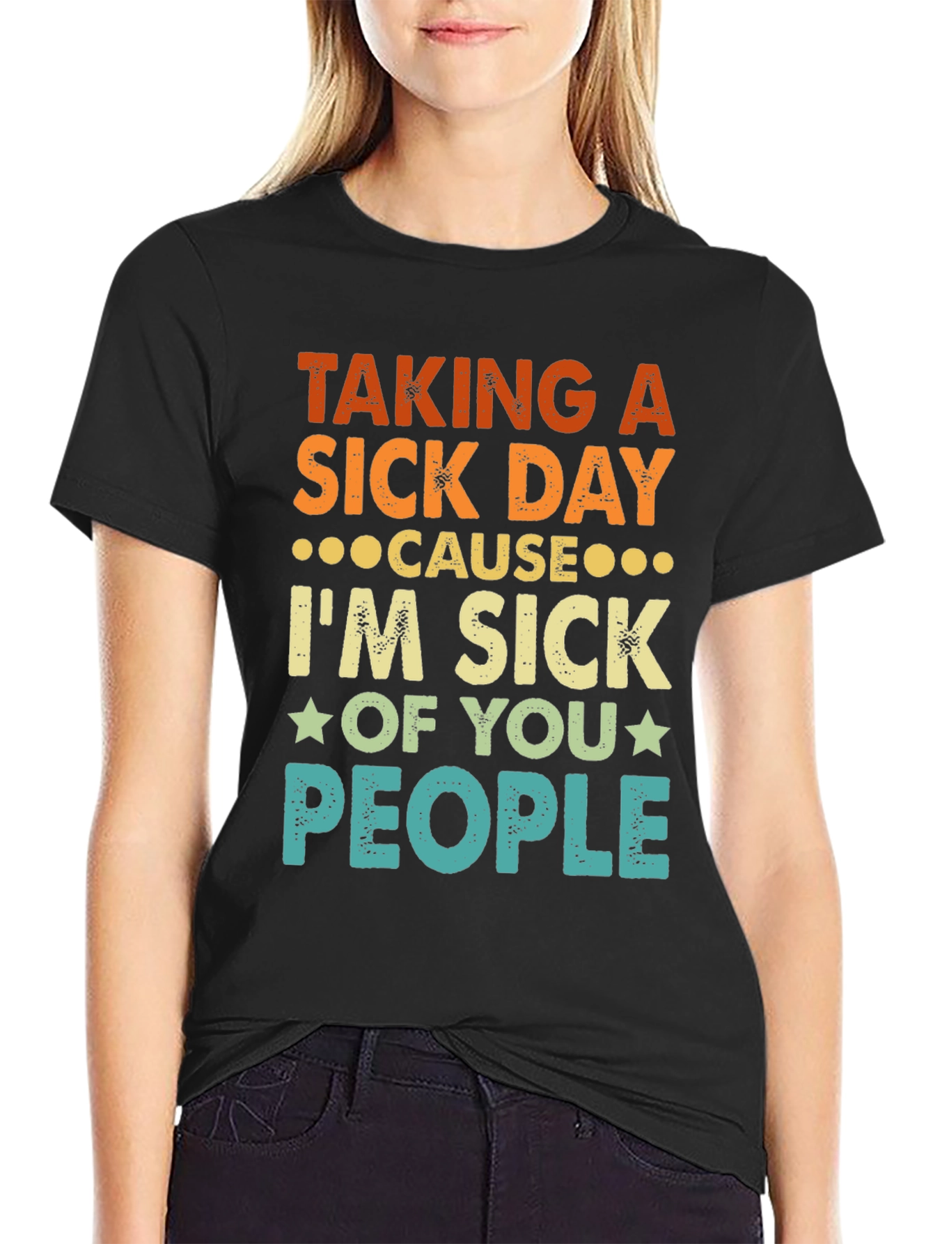 Black Taking a Sick Day Graphic Tee view 2