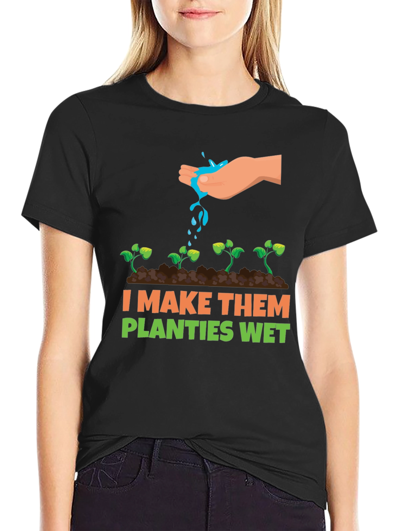 Black I Make Them Planties Wet Graphic Tee view 2