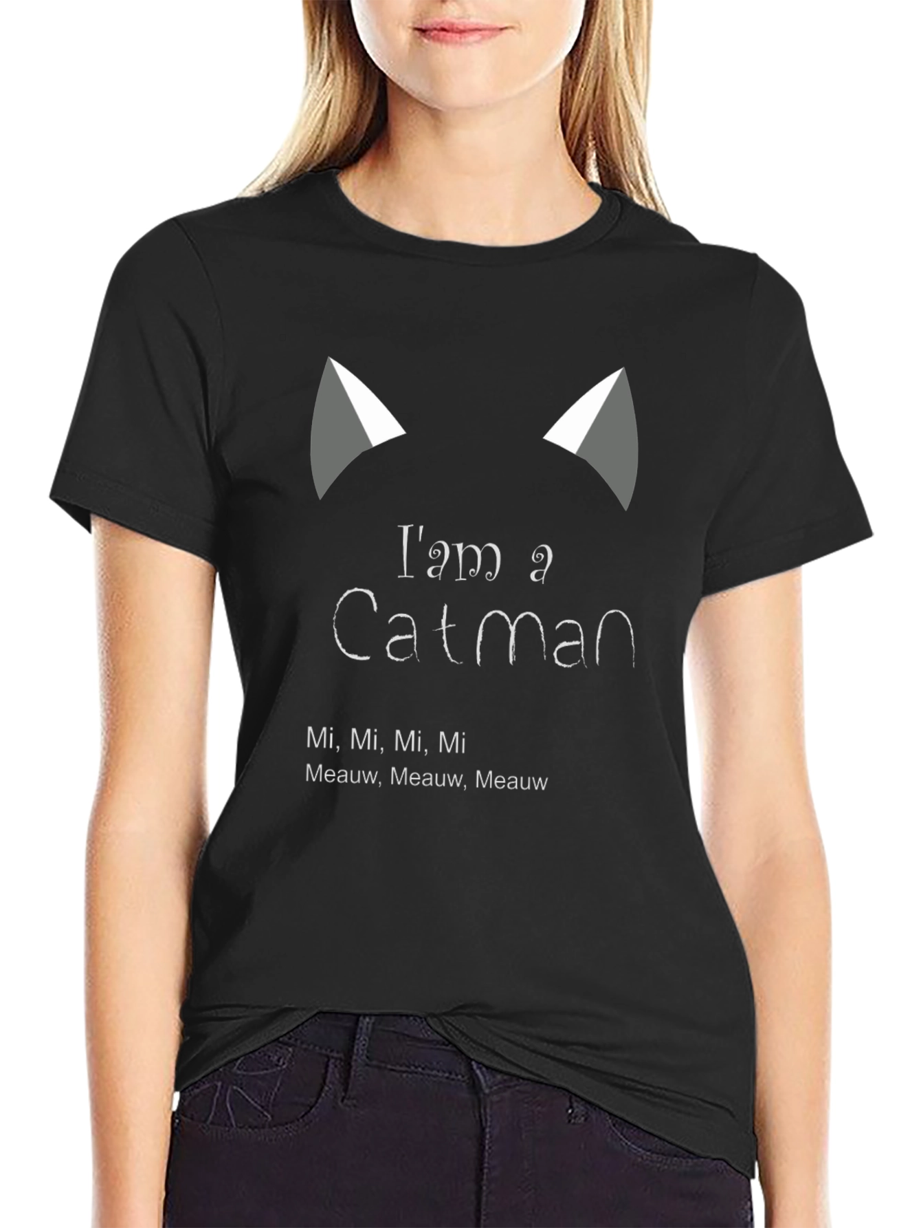 Black I'm a Catman T-Shirt - Funny Cat Lover Tee view 2