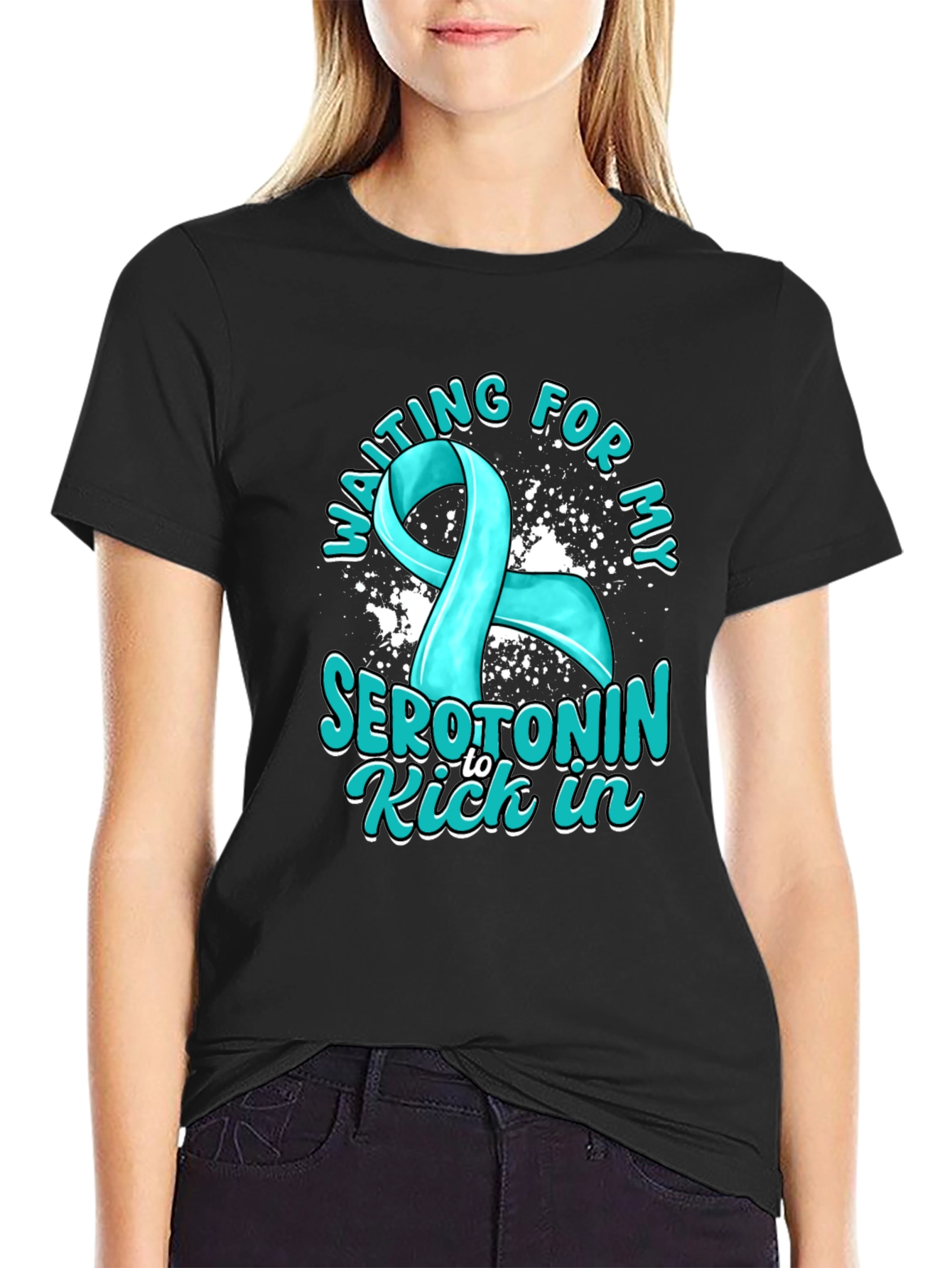 Black Serotonin Kick In T-Shirt Mental Health Awareness view 2