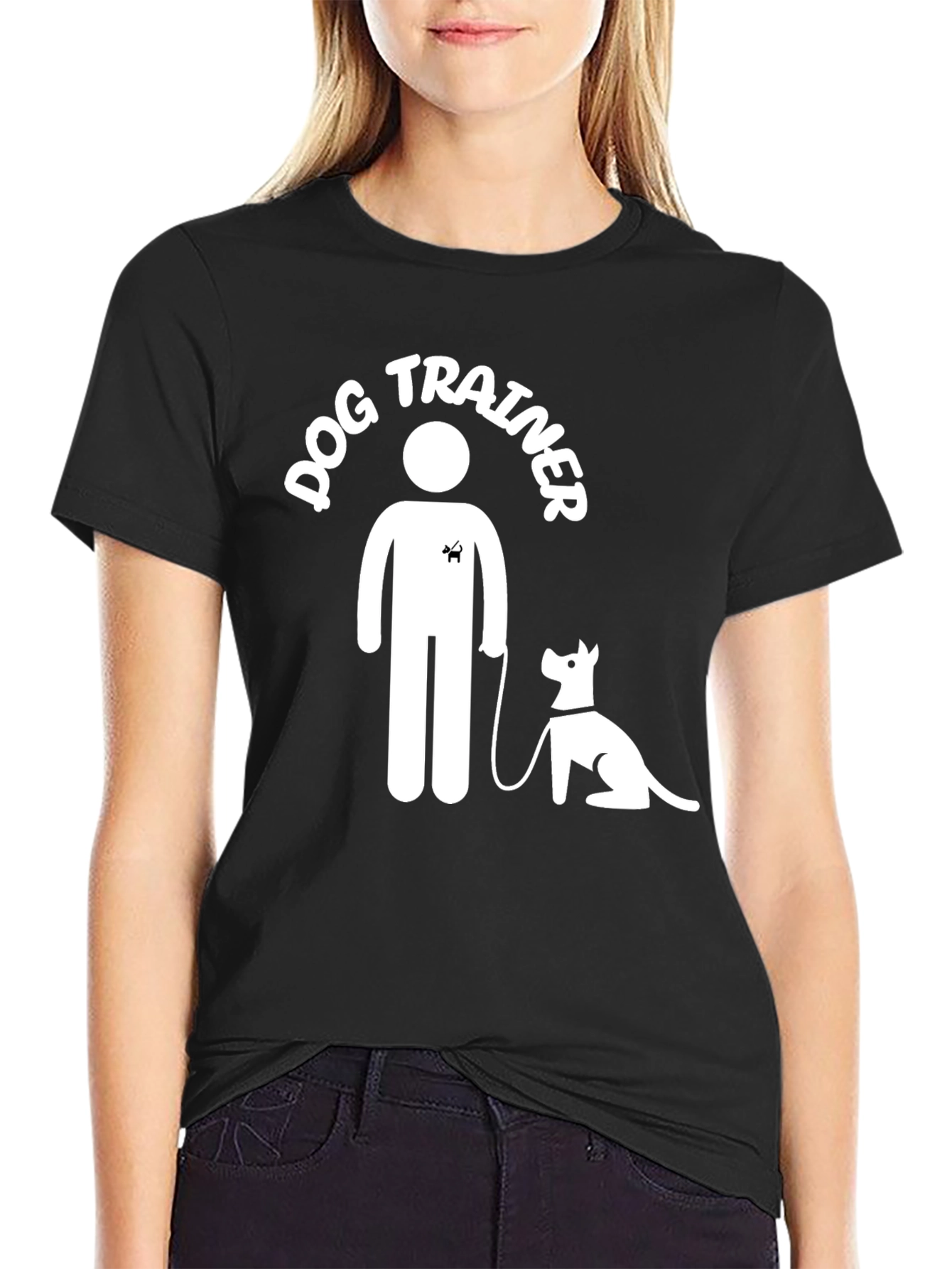 Black Dog Trainer T-Shirt - Black, Funny Design view 2