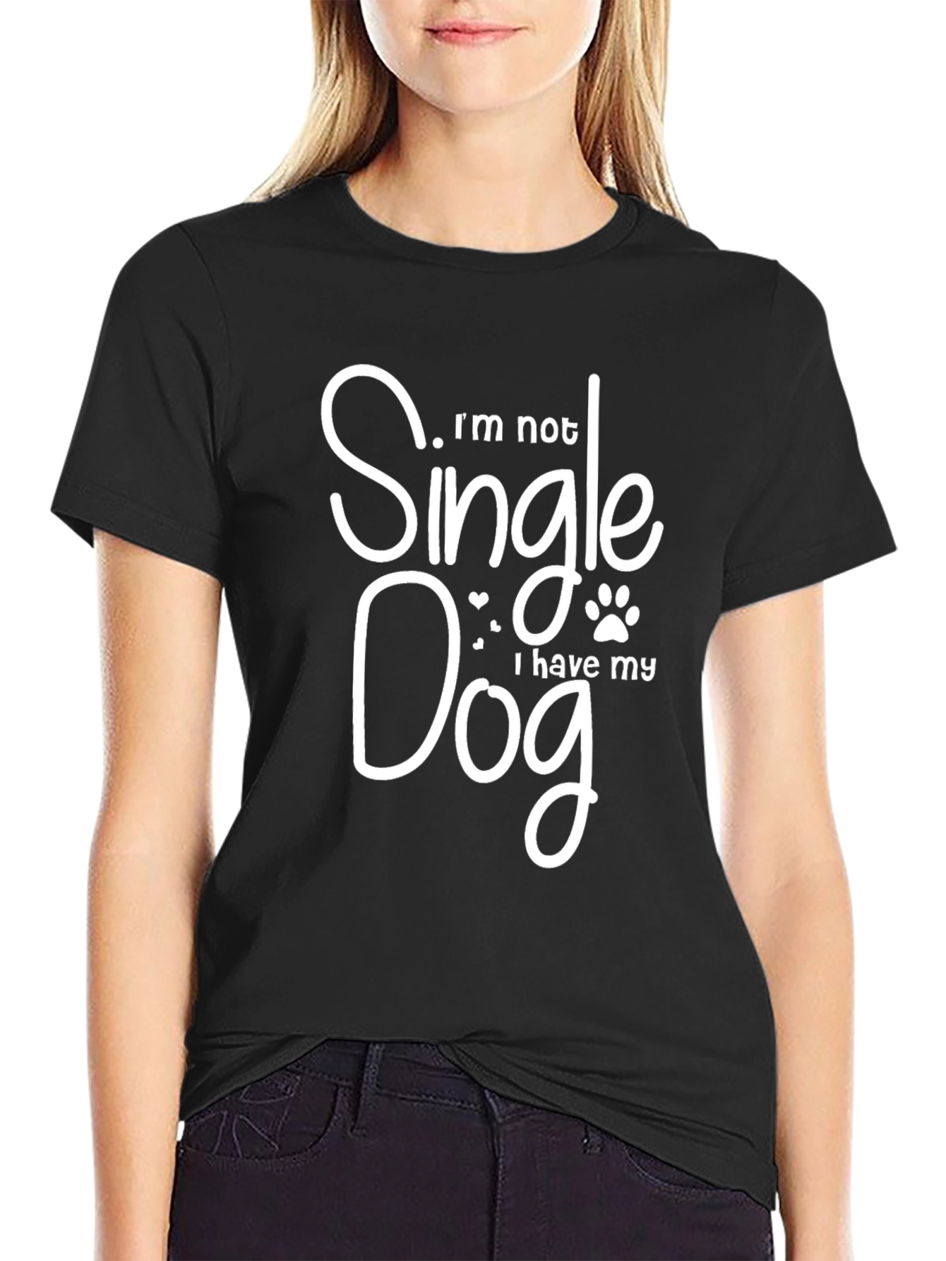 Black Dog Lover T-Shirt - I'm Not Single, I Have My Dog view 2