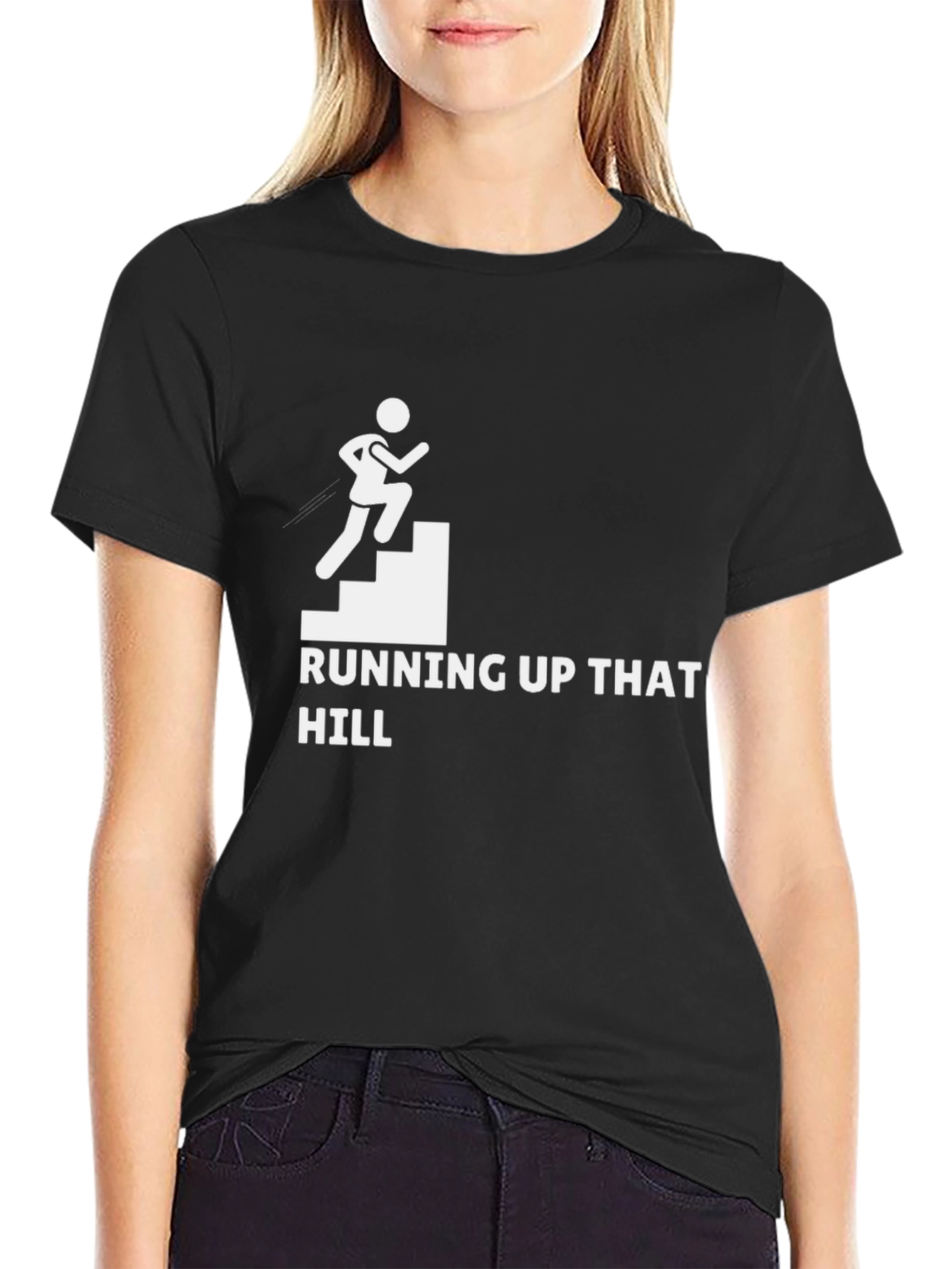 Black Running Up That Hill Graphic T-Shirt view 2