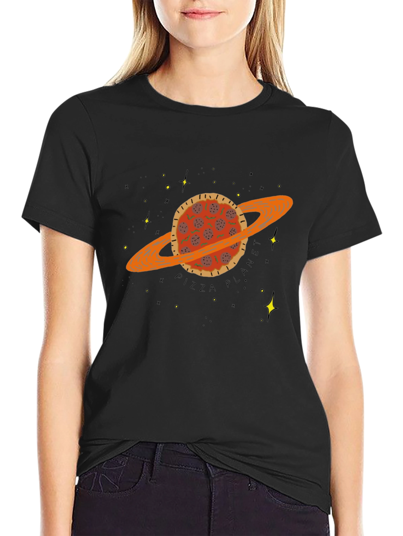 Black Pizza Planet Graphic Tee view 2