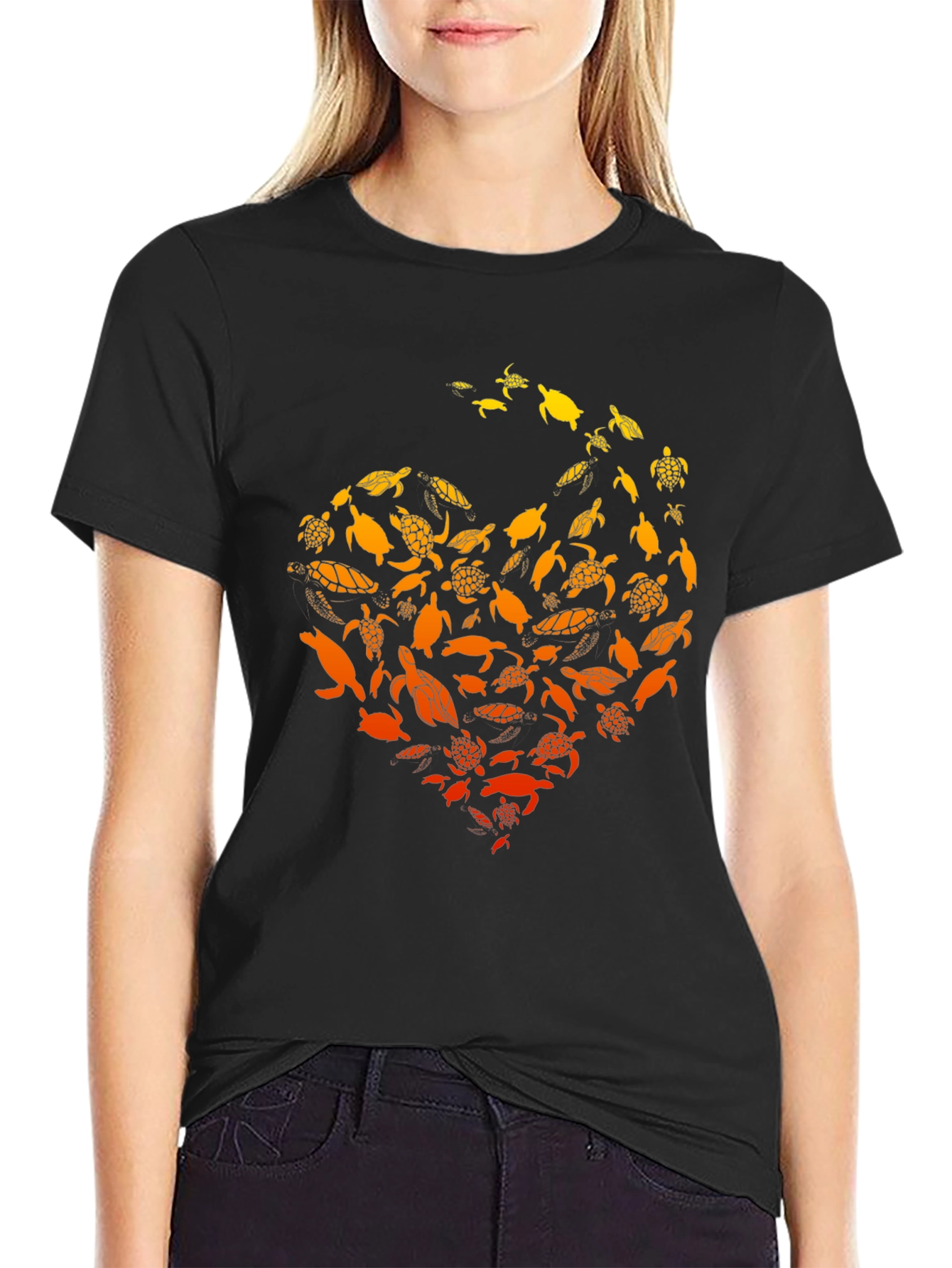 Black Turtle Love Graphic T-Shirt - Black view 2