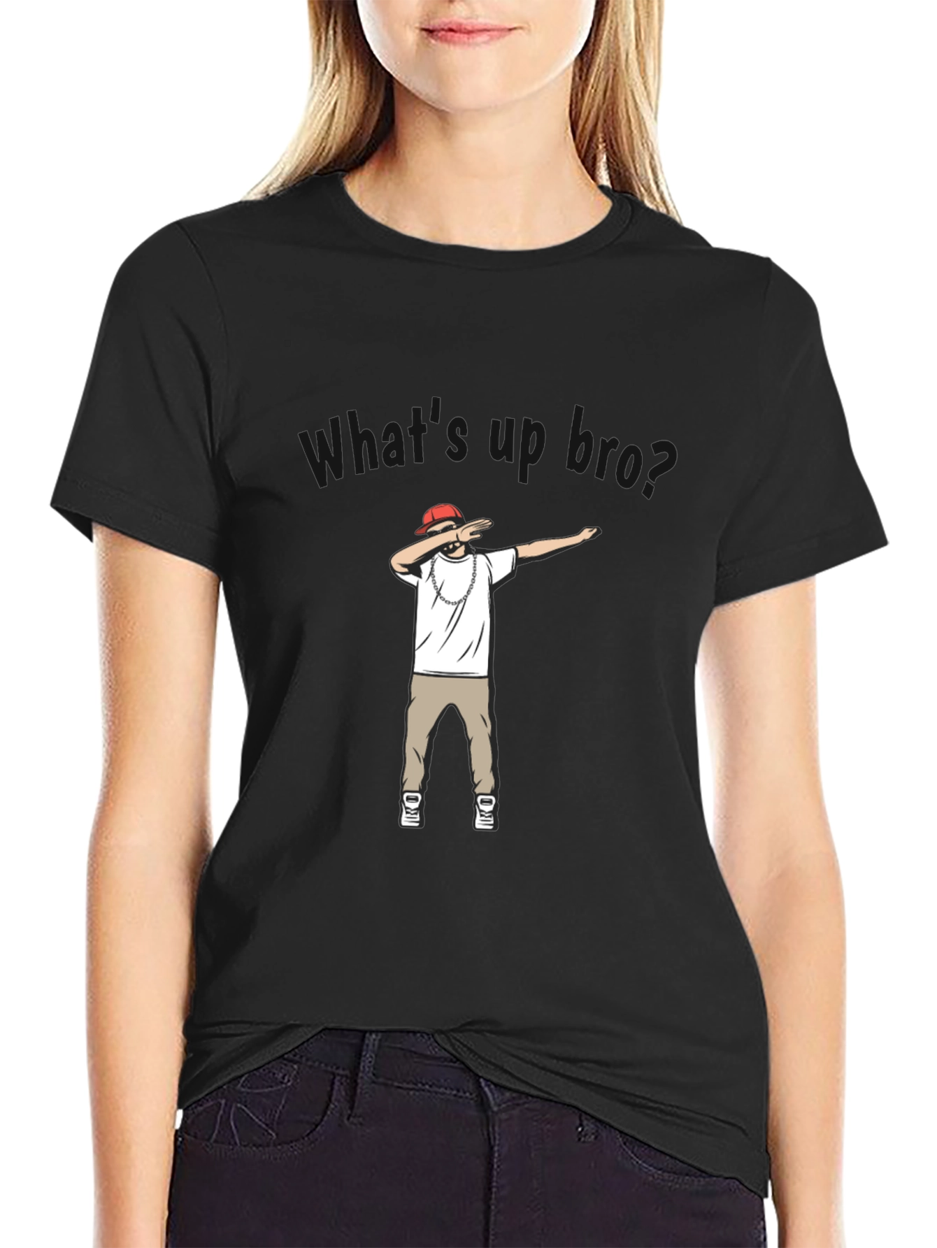 Black Dabbing Hip Hop Graphic Tee - Cool & Trendy! view 2