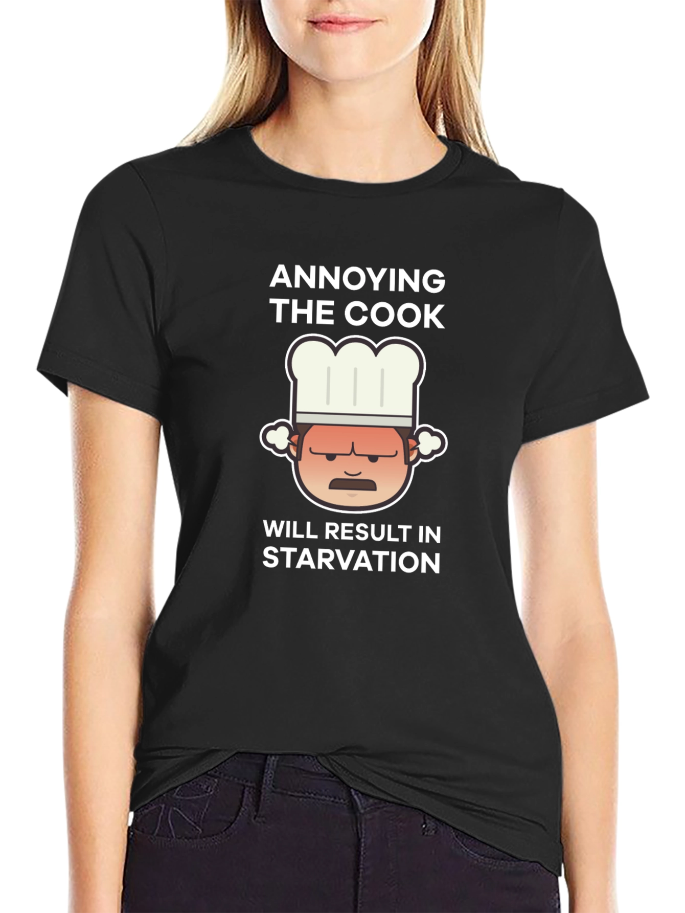 Black Annoying The Cook Graphic Tee - Funny Chef Shirt view 2