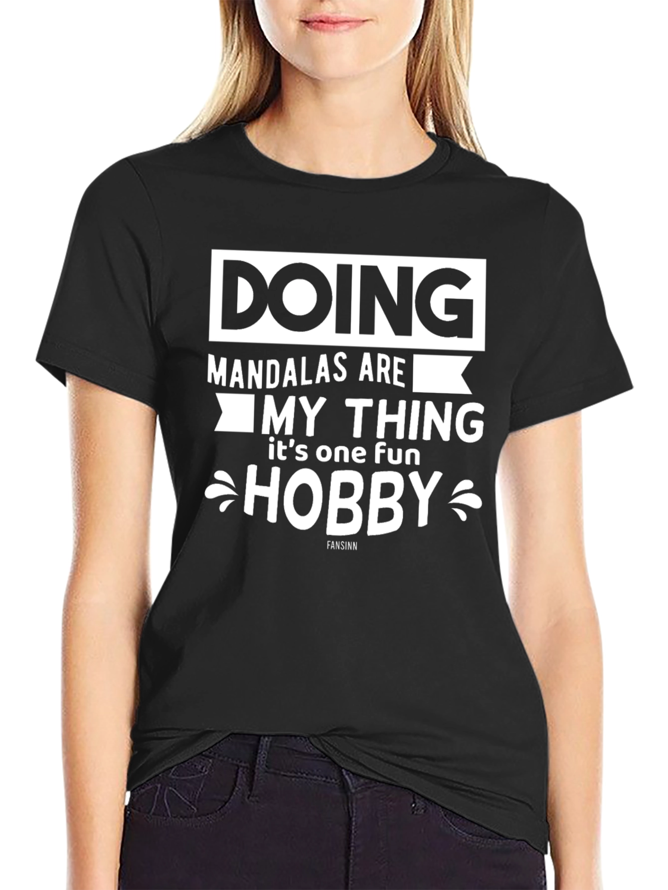 Black Mandala Hobby T-Shirt - Unique Graphic Tee for Relaxation view 2
