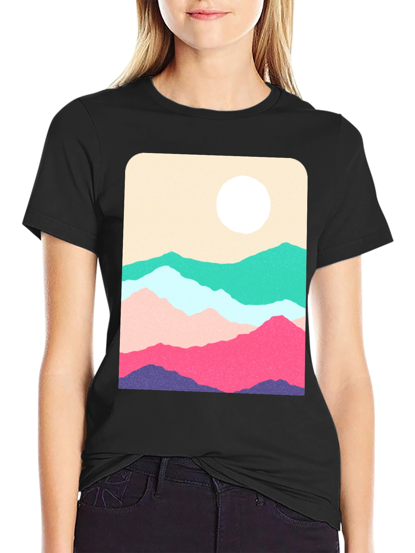 Black Mountainscape Graphic Tee view 2