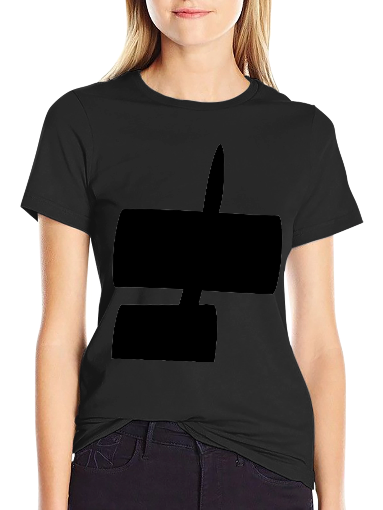 Black Modern Abstract Black Graphic Tee Shirt view 2