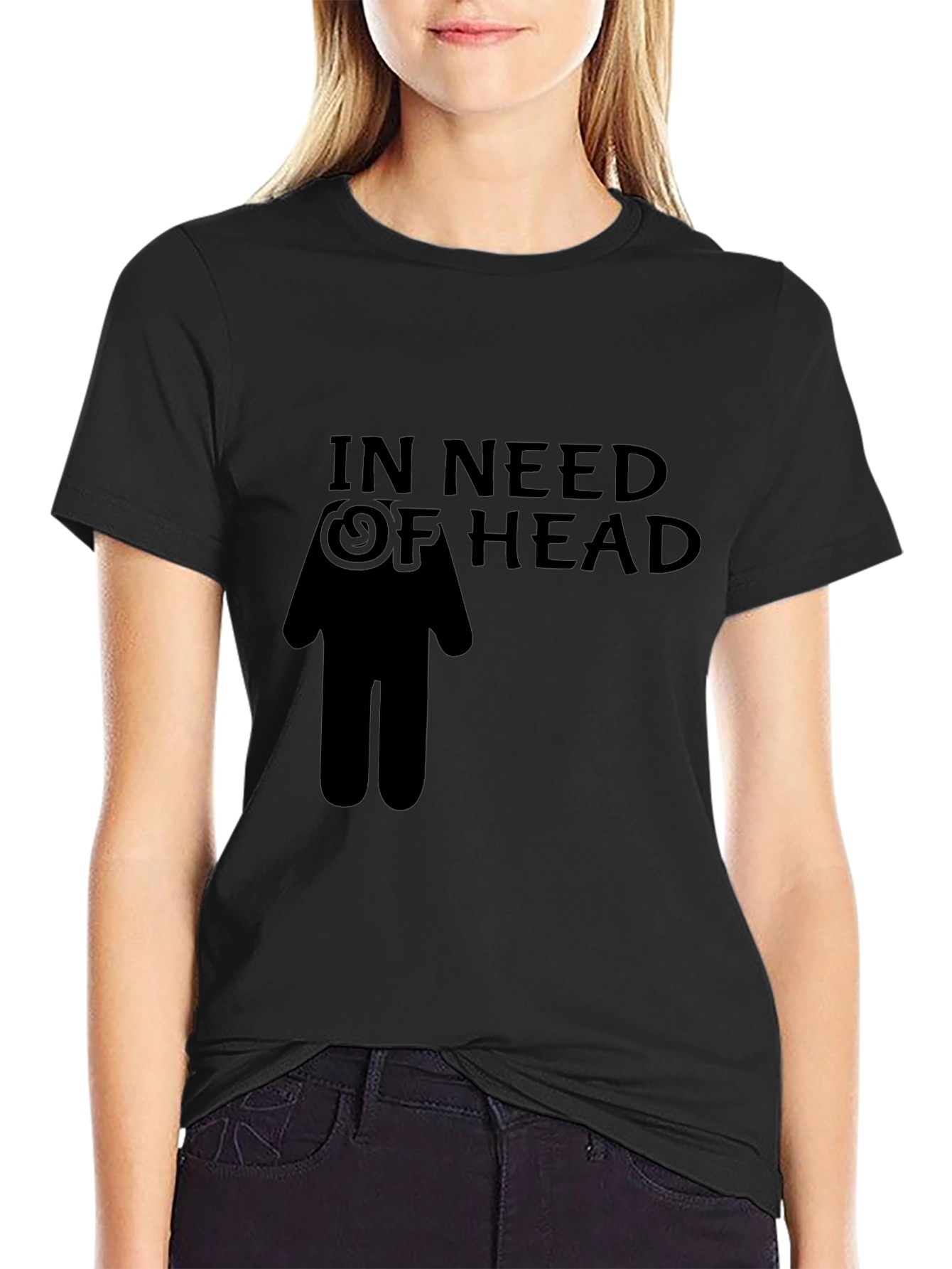 Black In Need of Head Funny Graphic Tee - Black Humor T-Shirt view 2