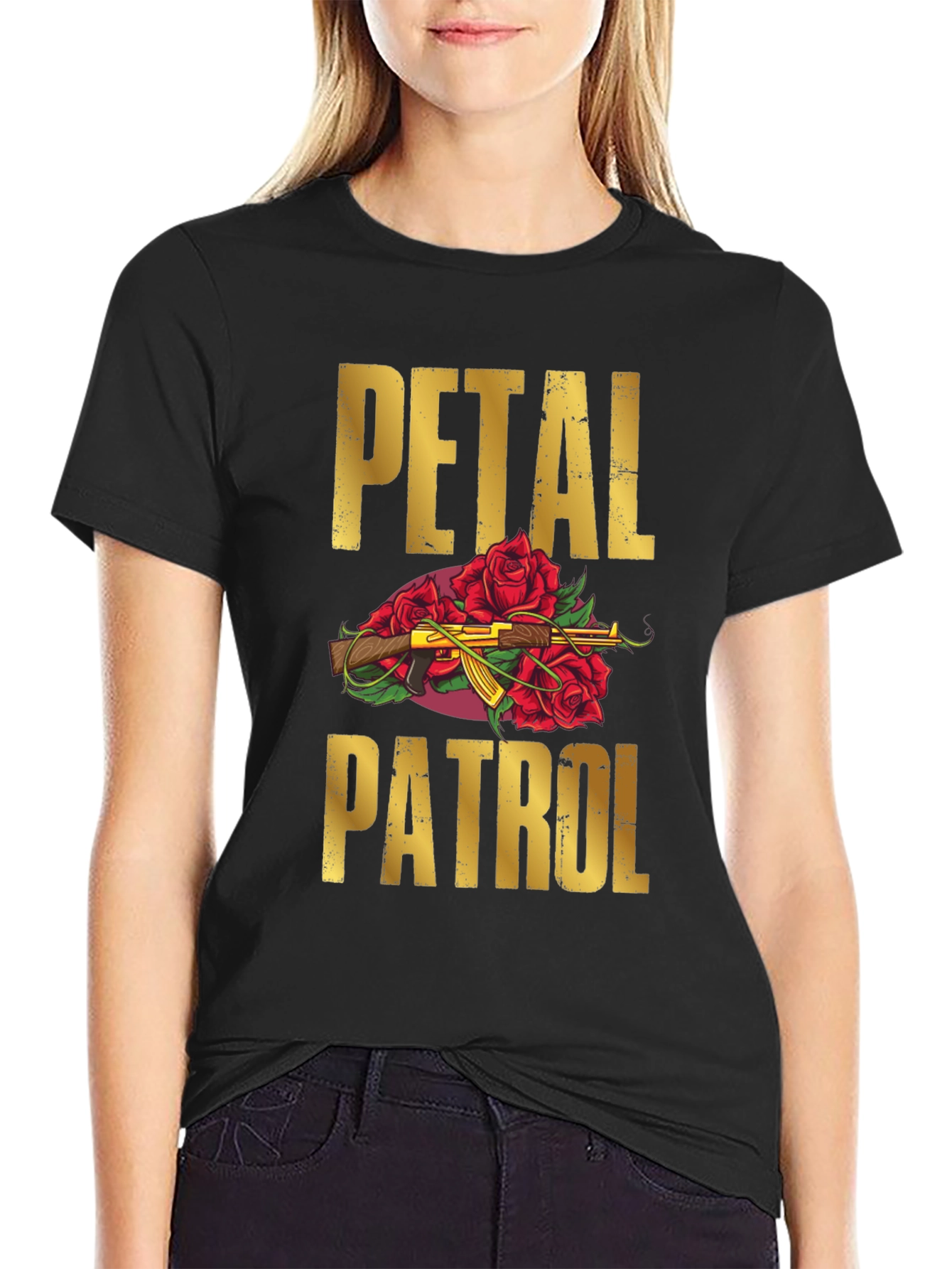 Black Petal Patrol Graphic T-Shirt view 2