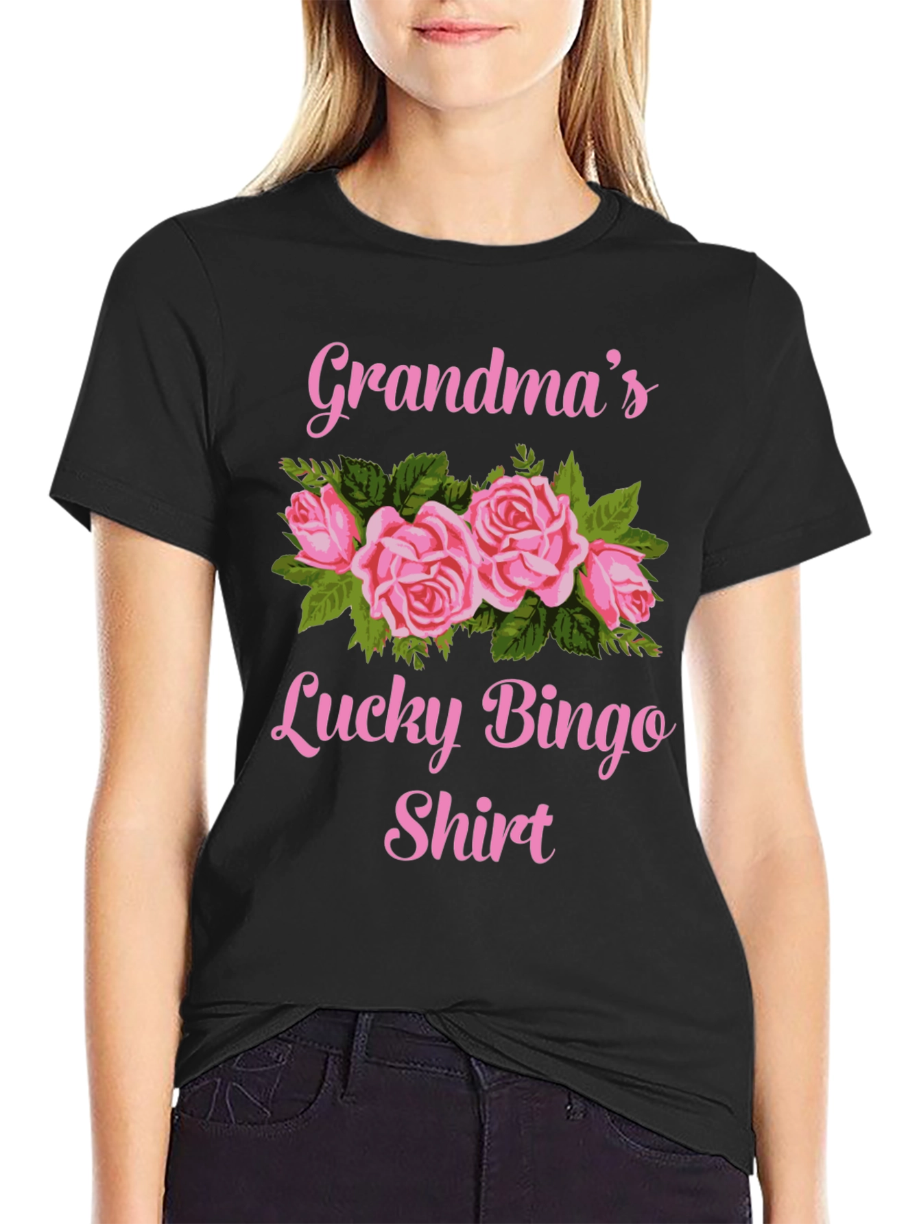 Grandma's Lucky Bingo Shirt - Floral Graphic Tee - 2
