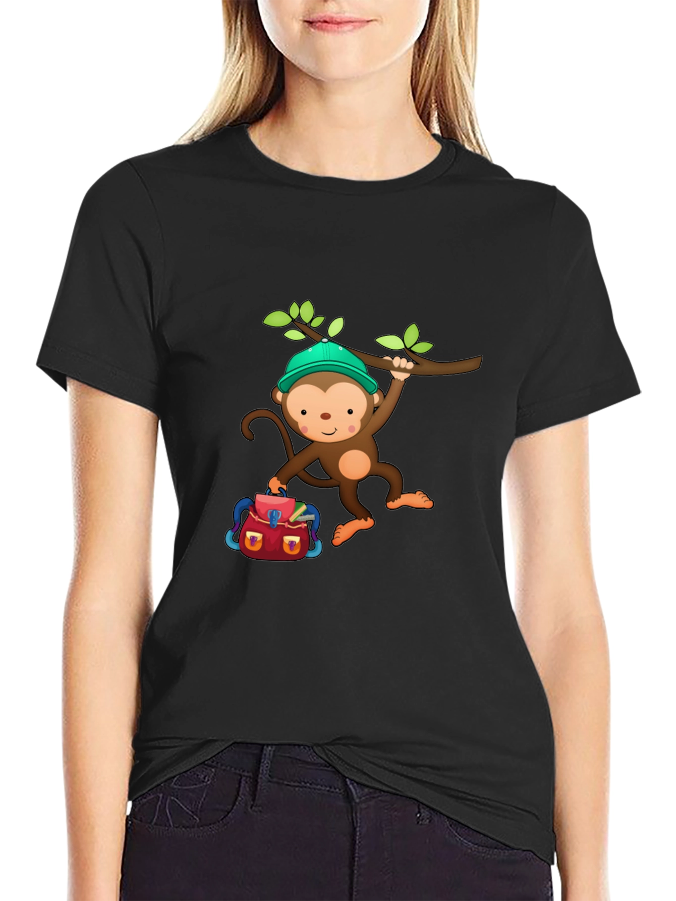 Black Monkey Backpack T-Shirt view 2