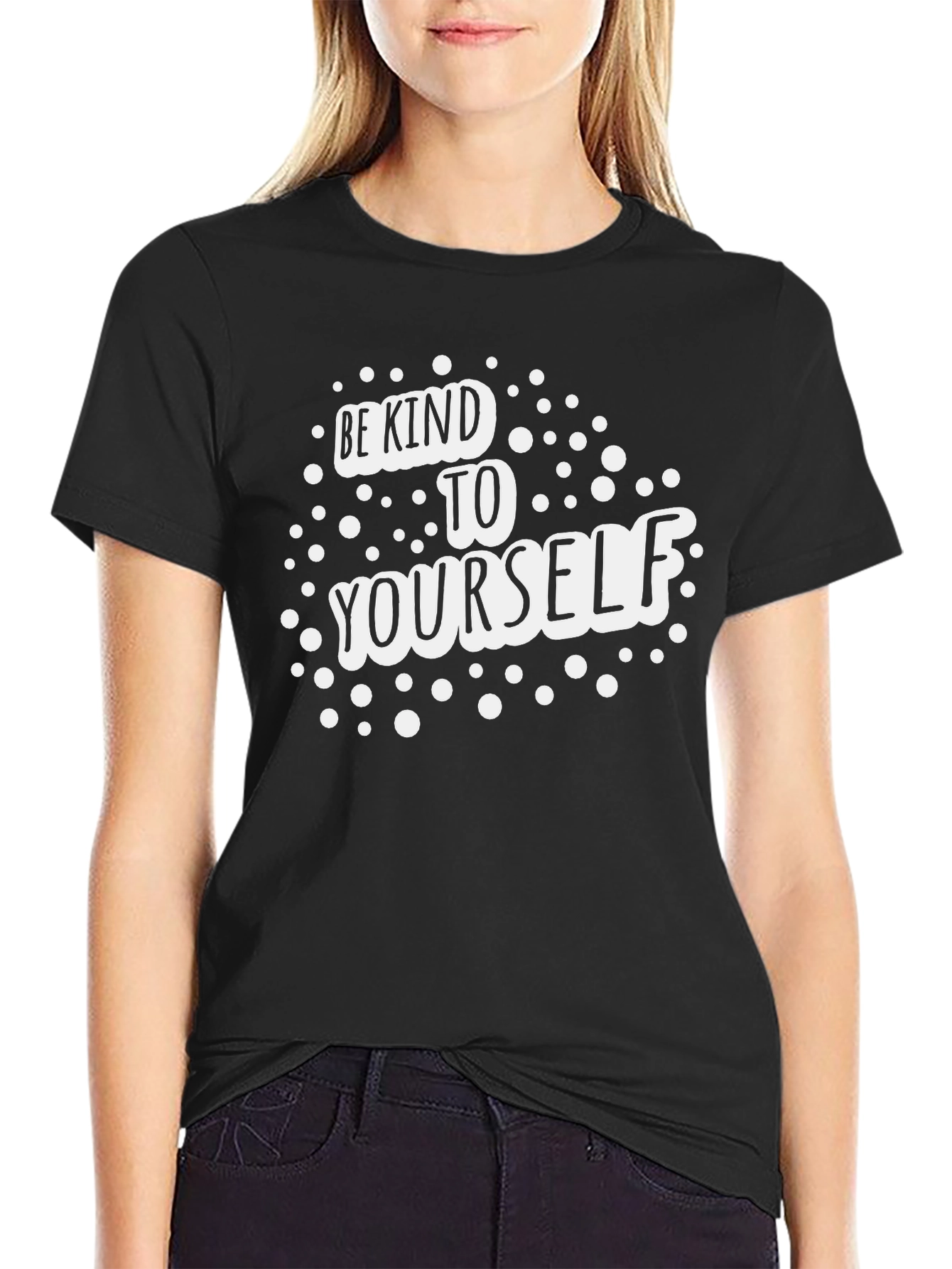 Black Be Kind to Yourself Black T-Shirt view 2