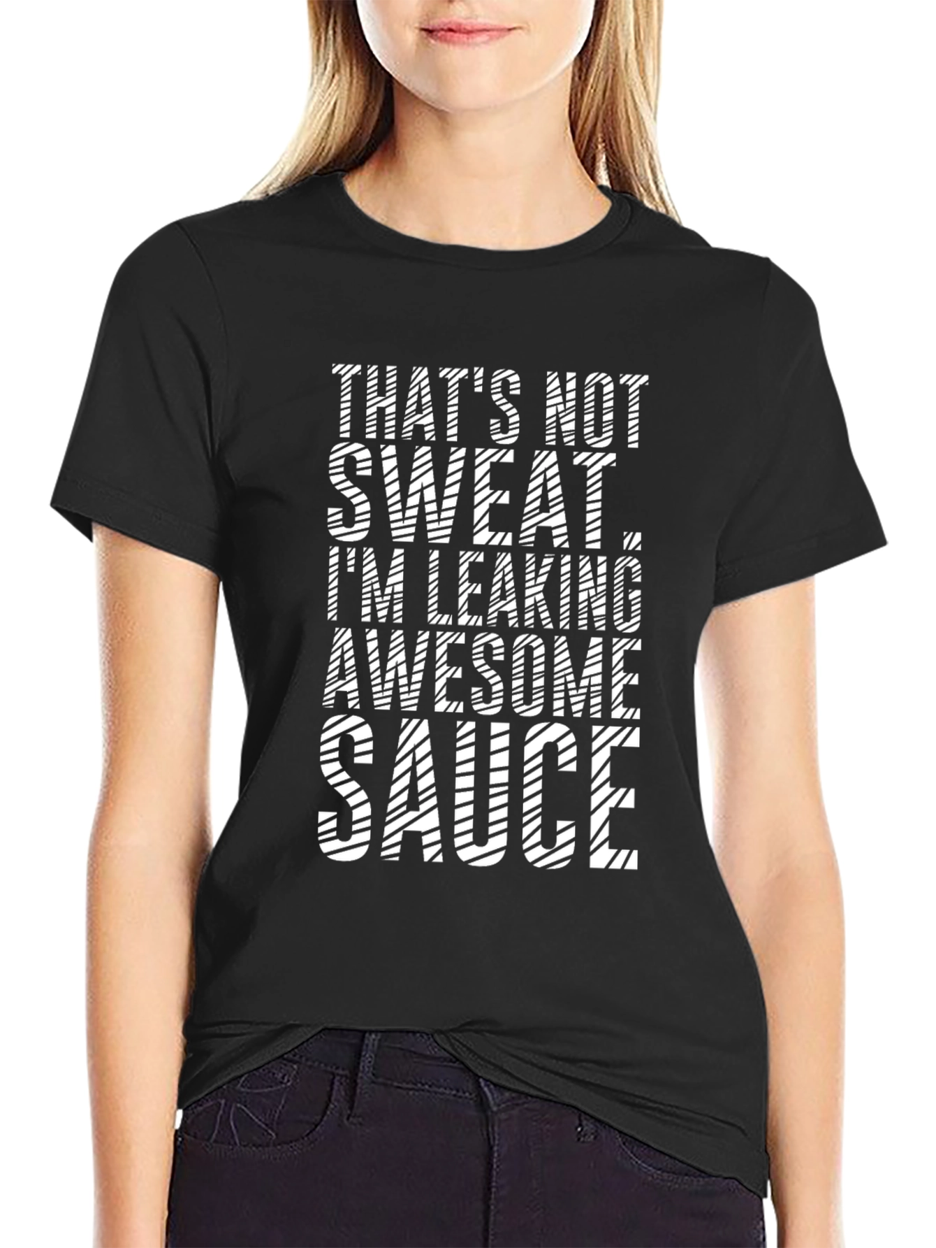 Black Awesome Sauce Leaking Humor T-Shirt view 2