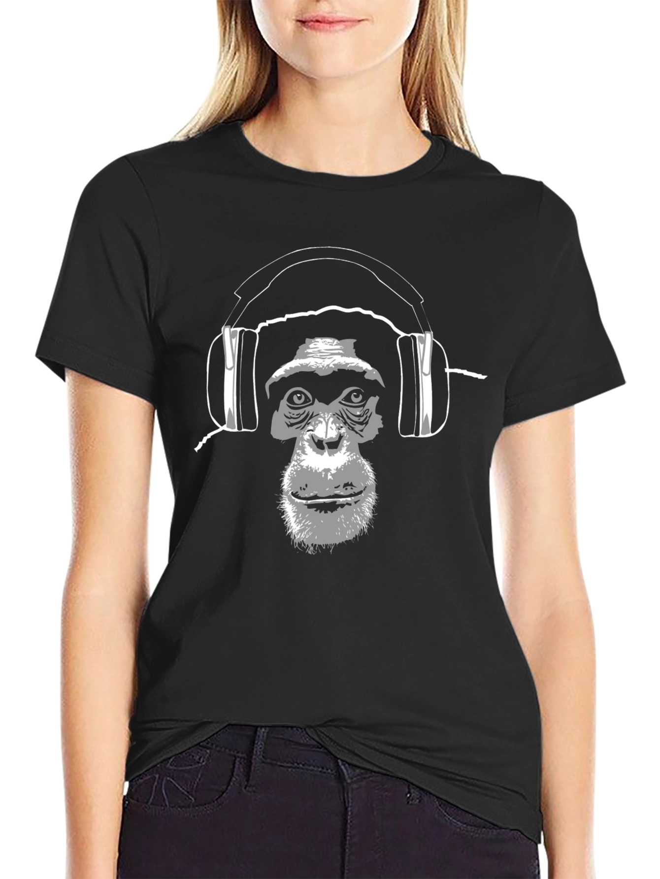Black Cool Ape DJ Black T-Shirt view 2