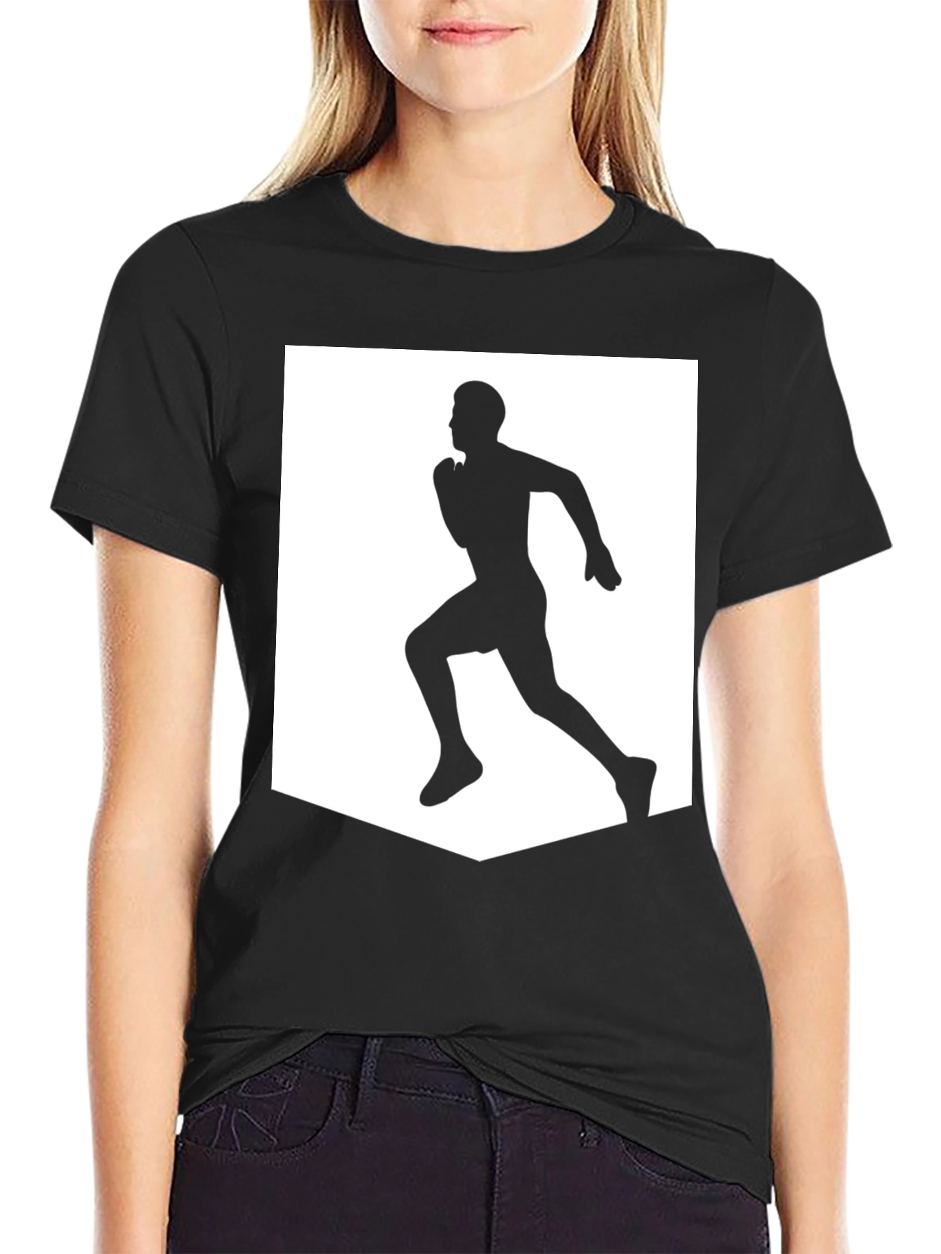Black Men's Black Running Graphic Tee view 2