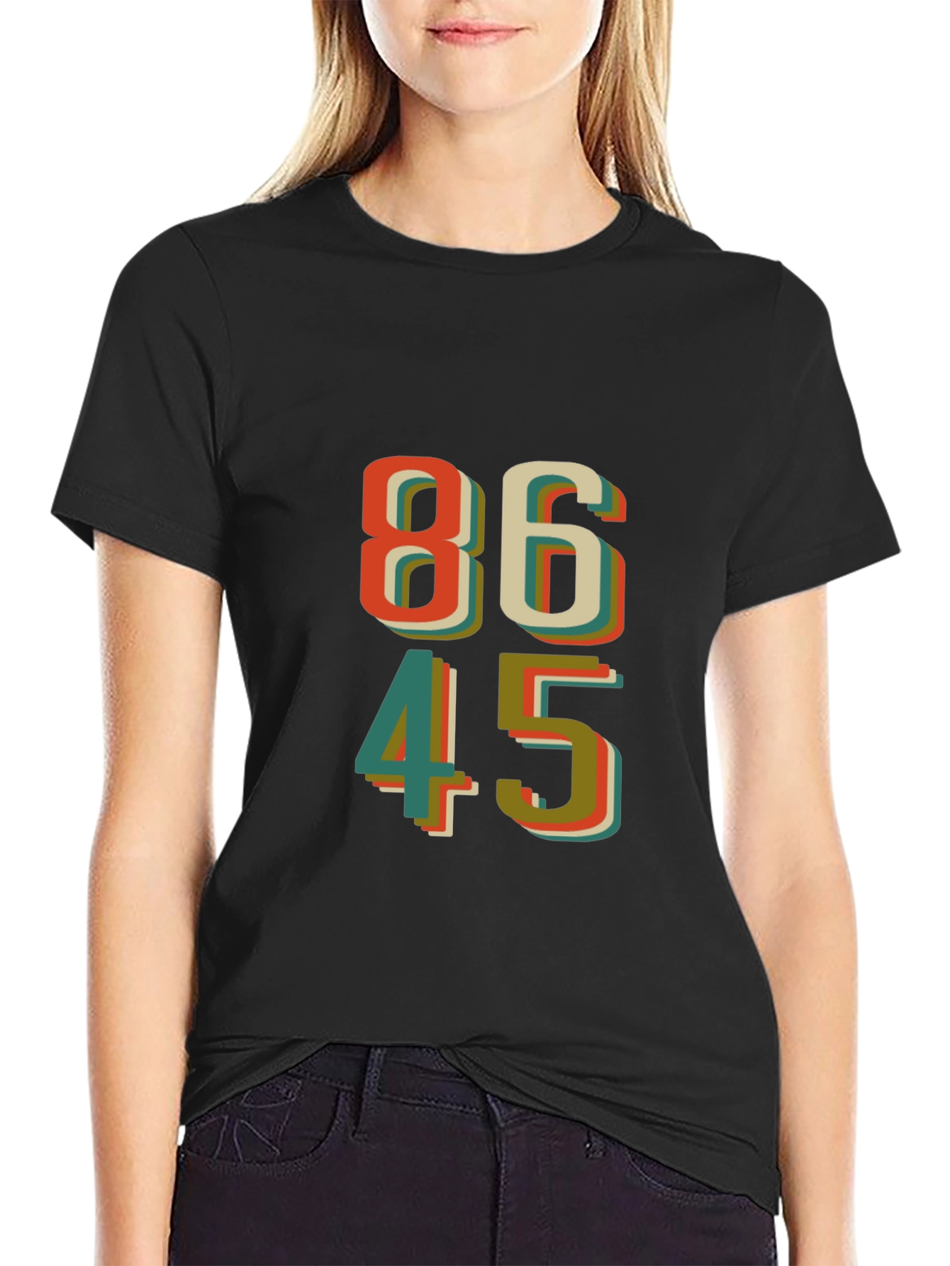 Black 86 45 Graphic T-Shirt - Retro Design view 2