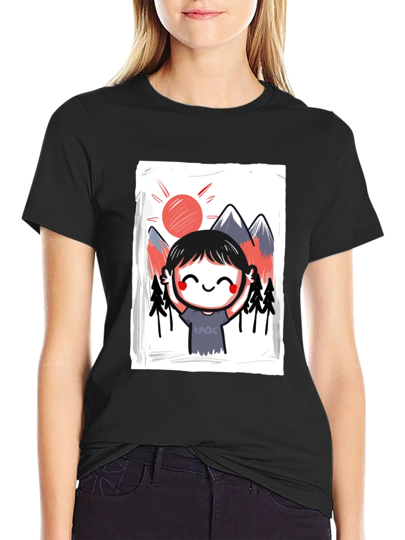 Black Mountain Scene Graphic Tee view 2