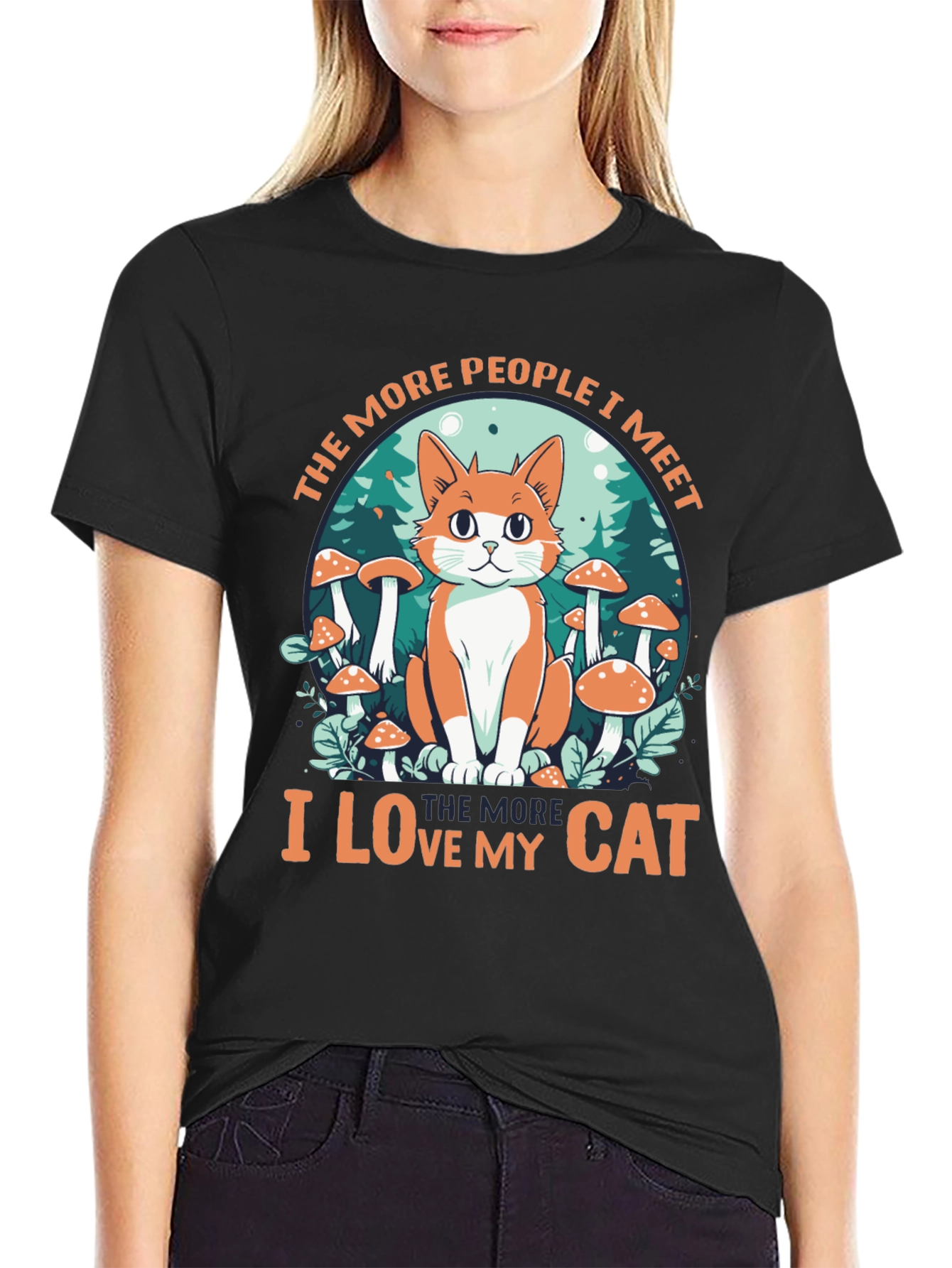 Black Cat Lover Graphic Tee - People vs. Cats! view 2