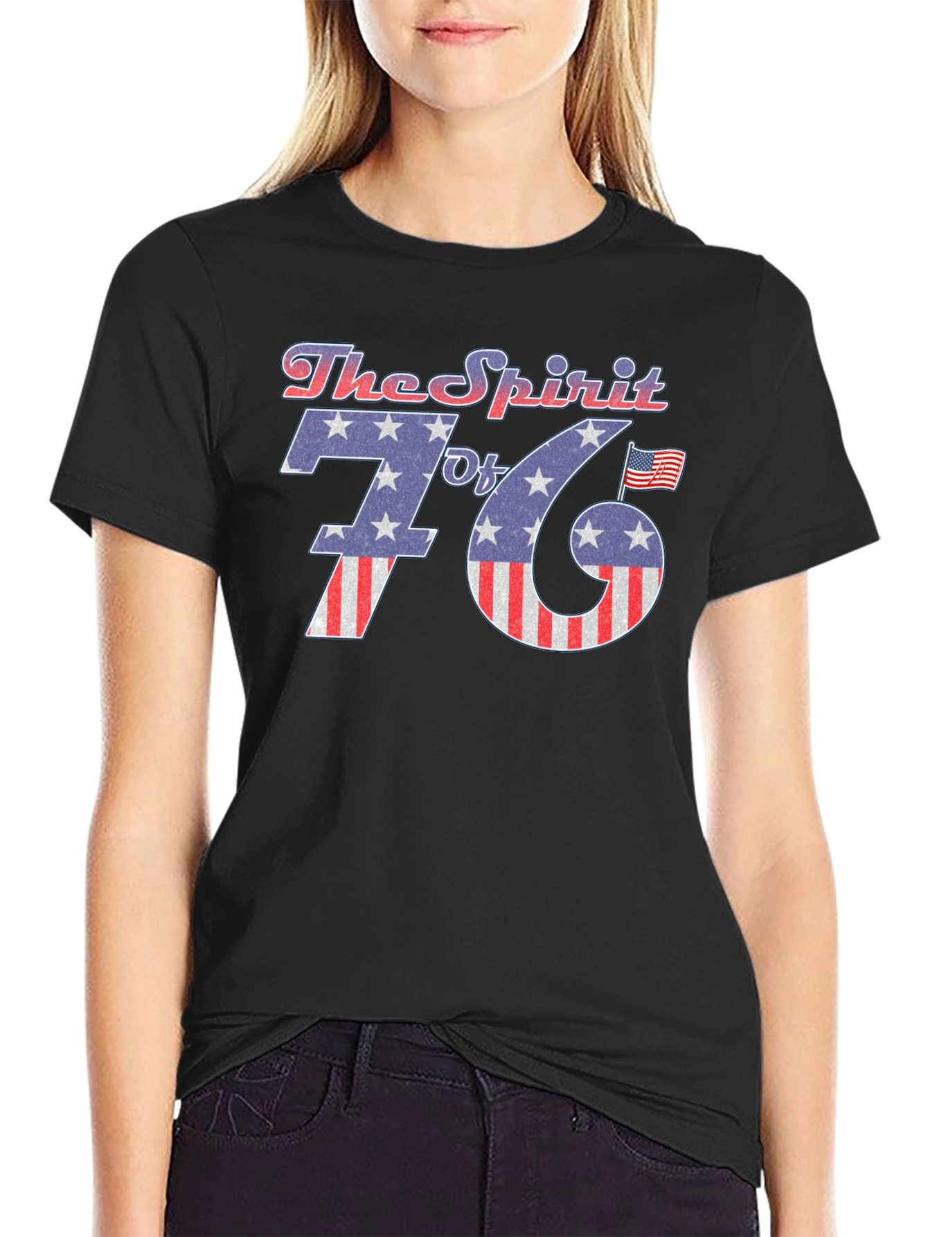 Black The Spirit of 76 Patriotic Graphic Tee view 2