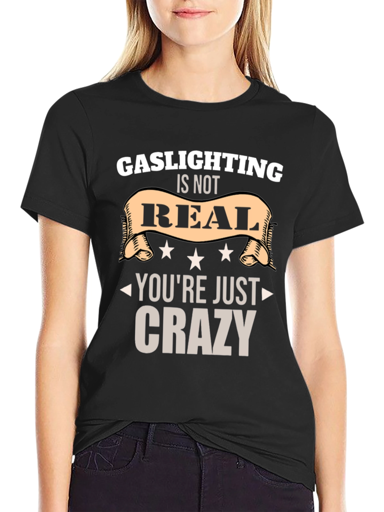Black Gaslighting Is Not Real Graphic Tee view 2