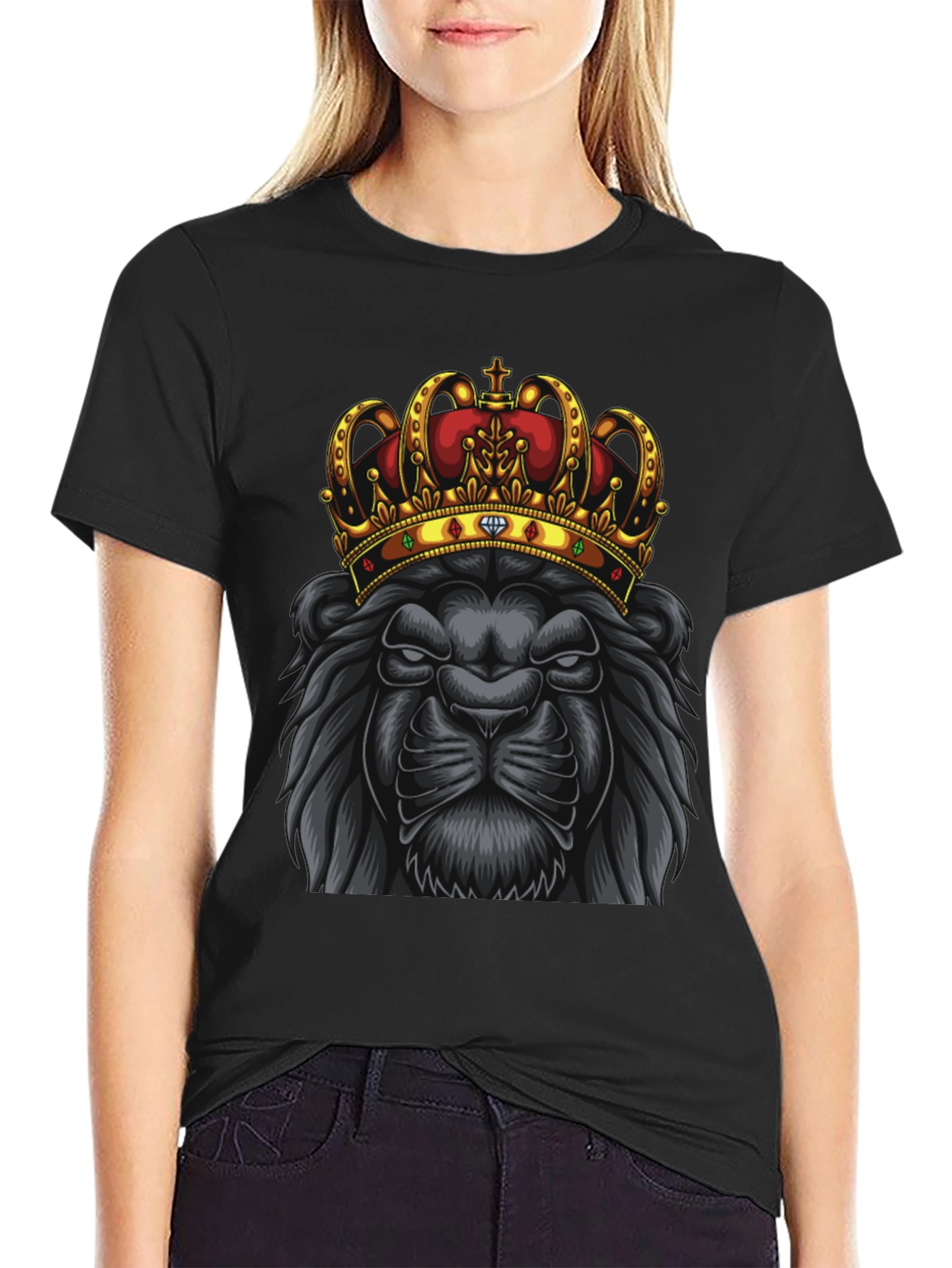 Black Lion King Graphic Tee - Black view 2