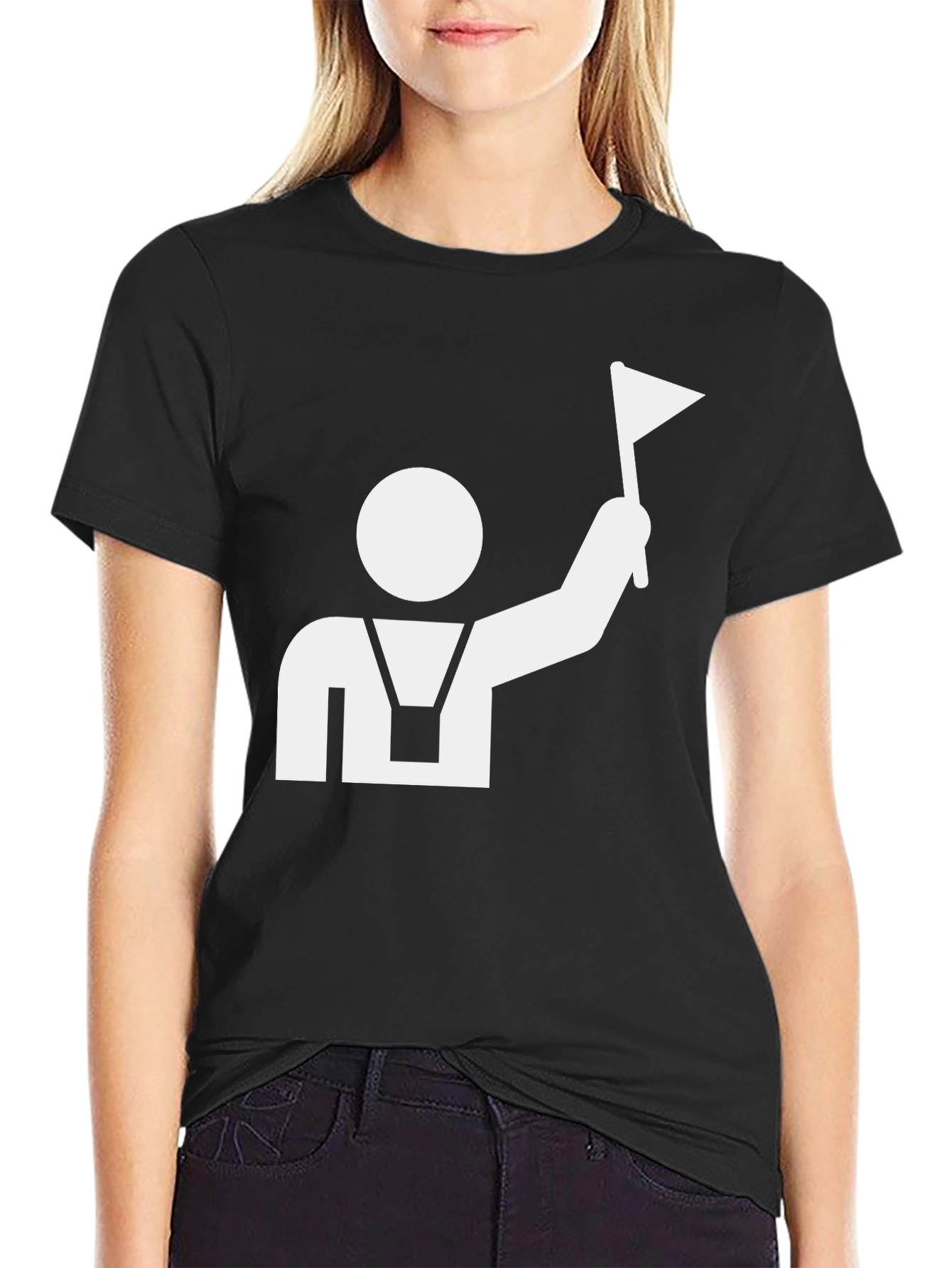 Black Black T-Shirt with Graphic Print view 2