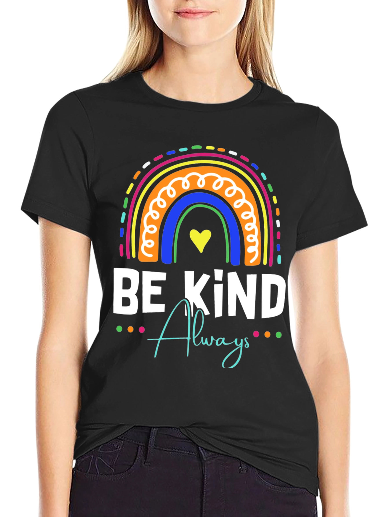 Black Be Kind Always Rainbow T-Shirt view 2