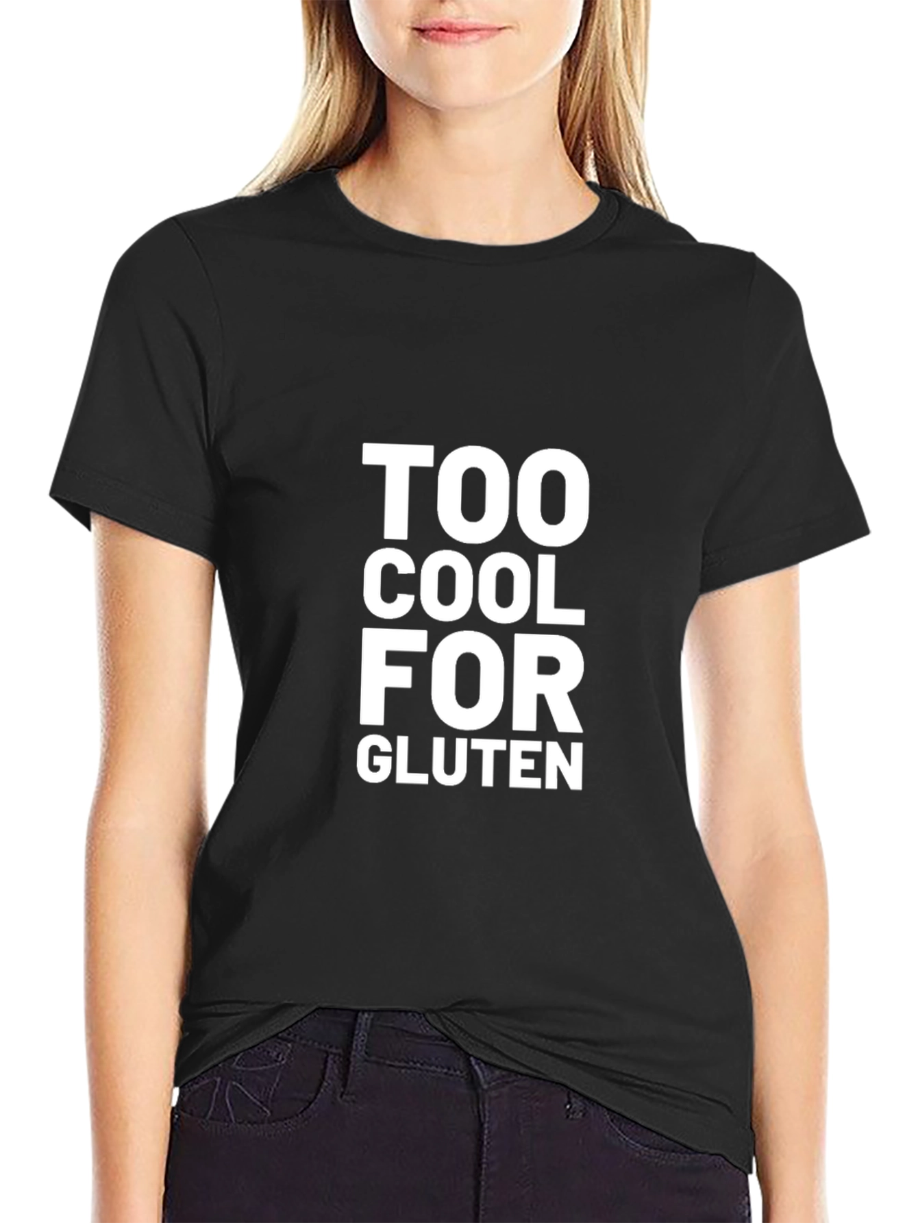 Black Too Cool for Gluten Graphic T-Shirt view 2