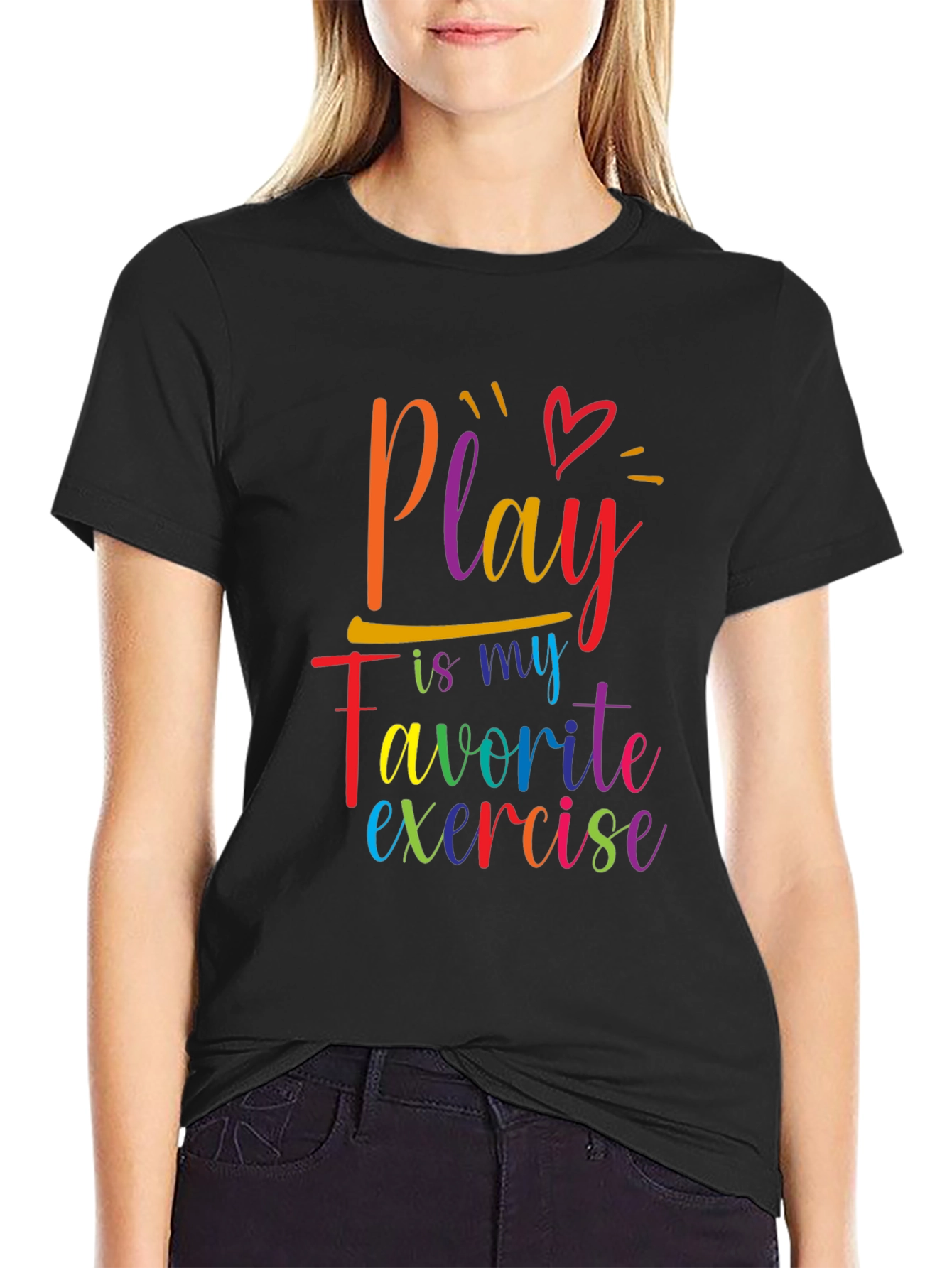 Black Play is my Favorite Exercise Rainbow T-Shirt view 2