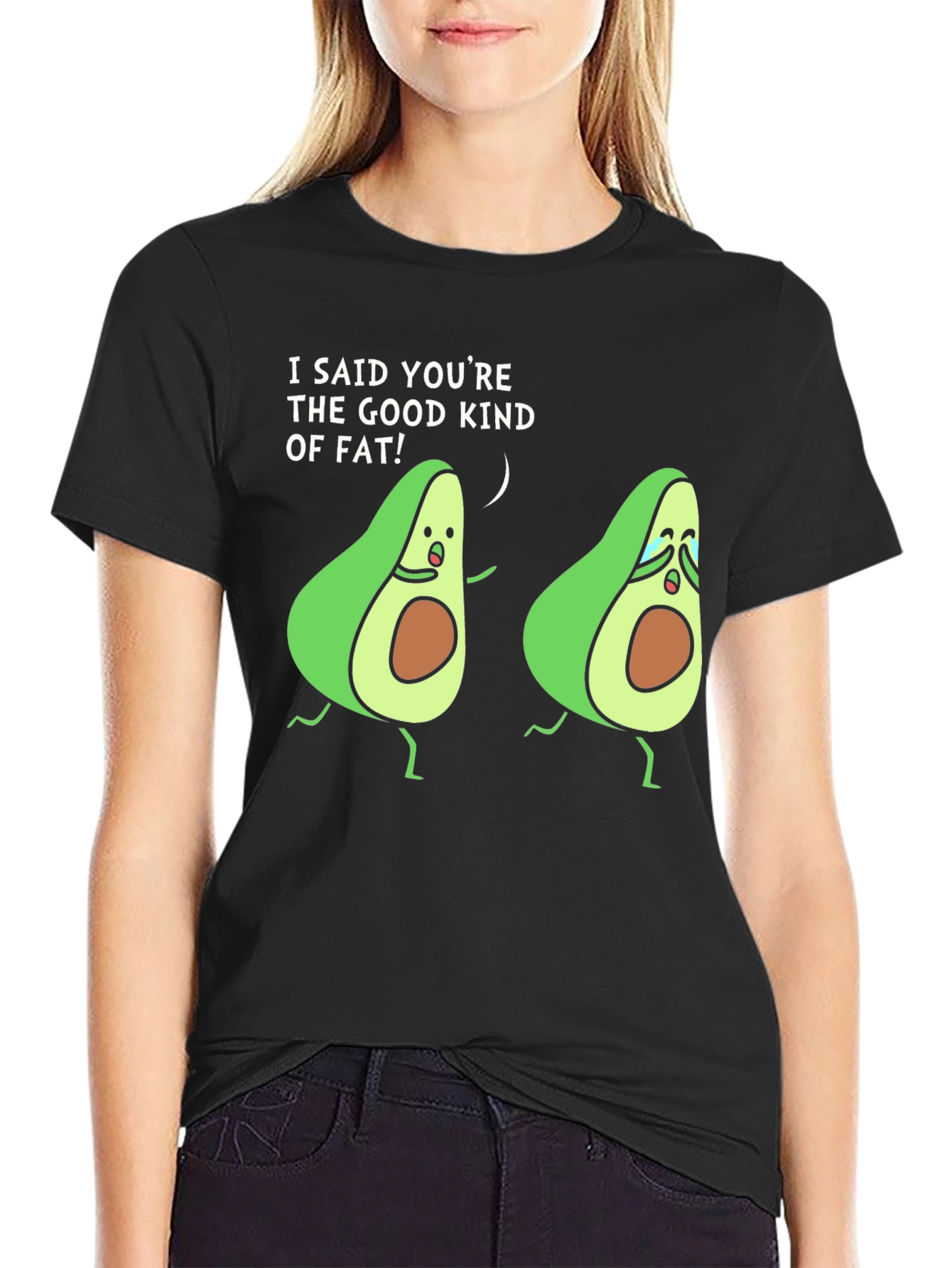 Black Avocado Humor Black T-Shirt Good Kind Of Fat view 2