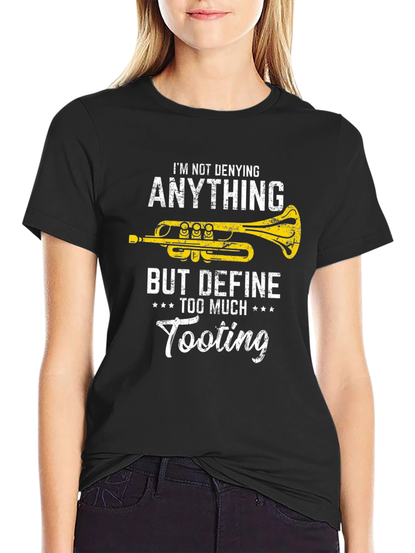 Black Funny Trumpet T-Shirt - Define Tooting view 2