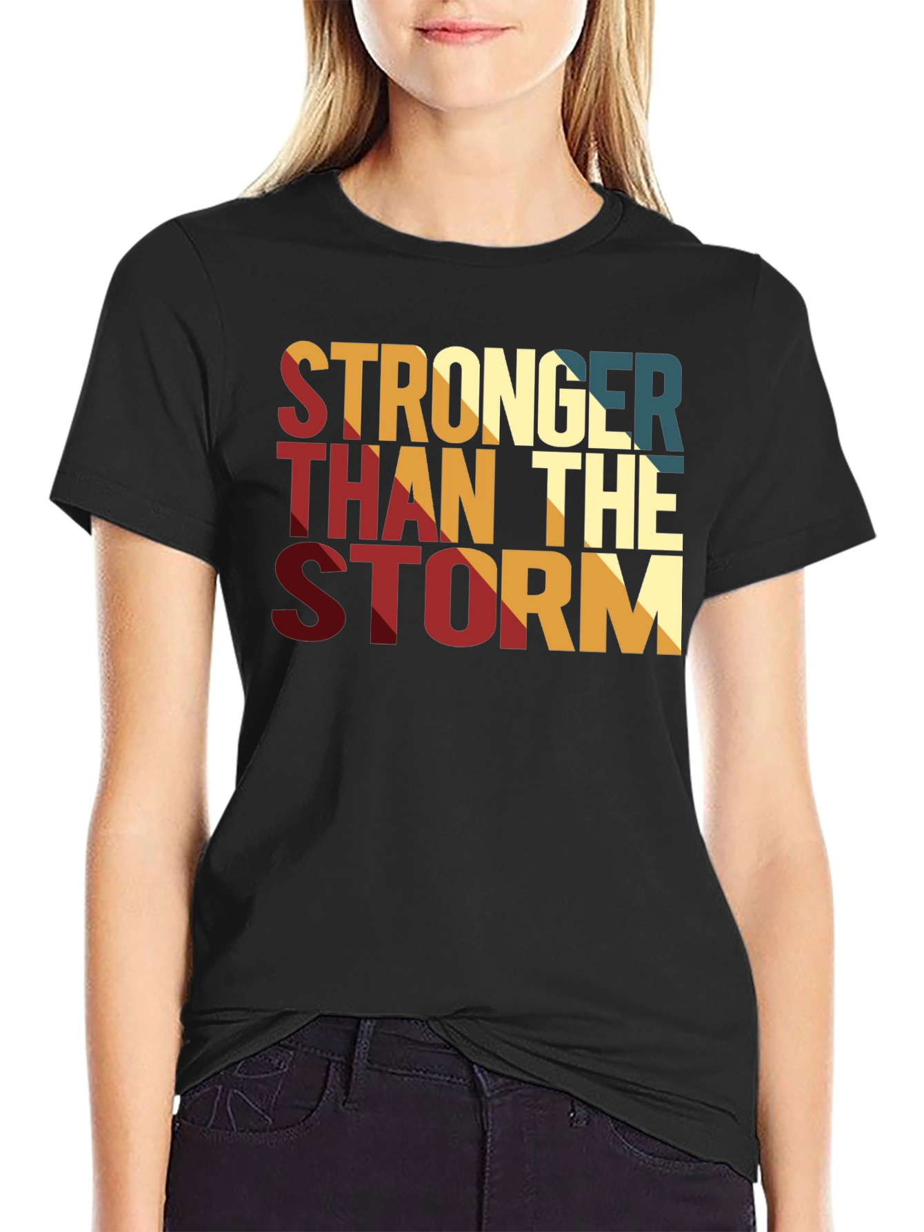 Black Stronger Than The Storm Graphic Print Tee view 2