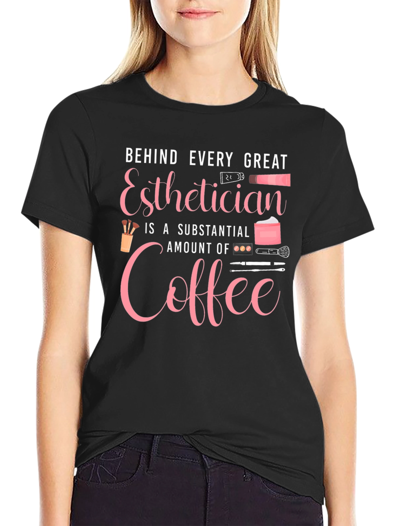 Black Esthetician Coffee T-Shirt - Beauty Pro Tee view 2
