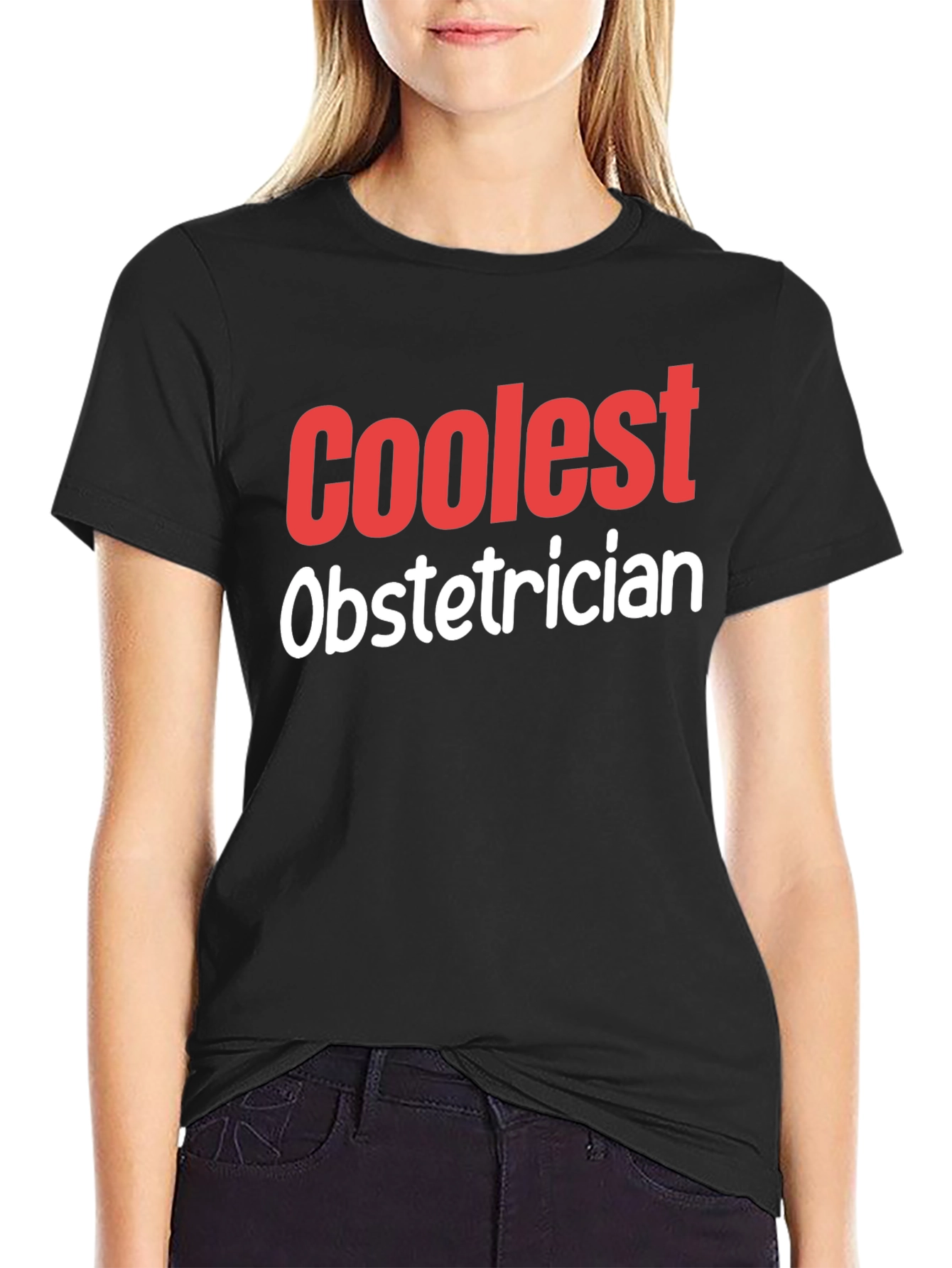 Black Coolest Obstetrician Graphic T-Shirt view 2