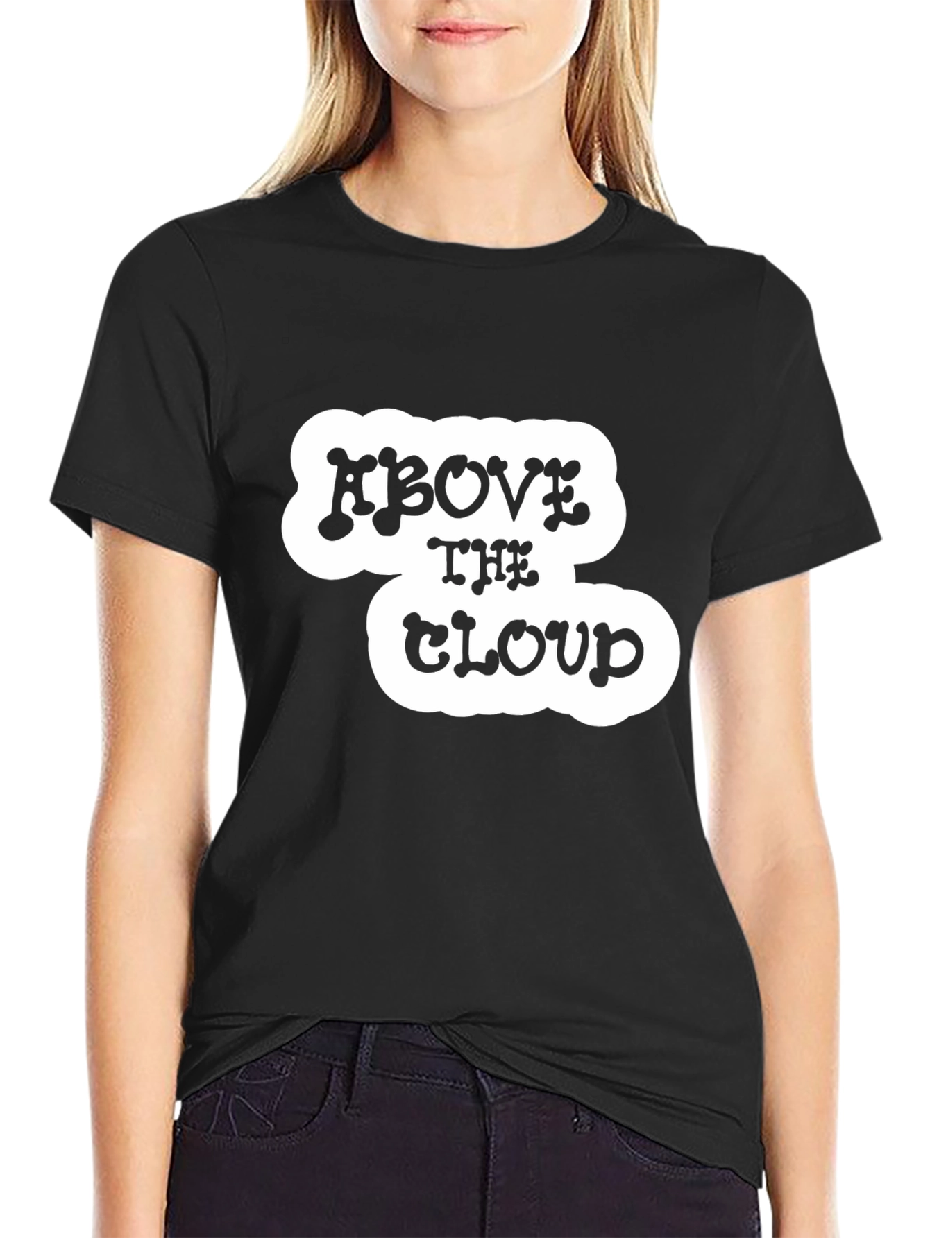 Black Above the Cloud Graphic Black T-Shirt view 2