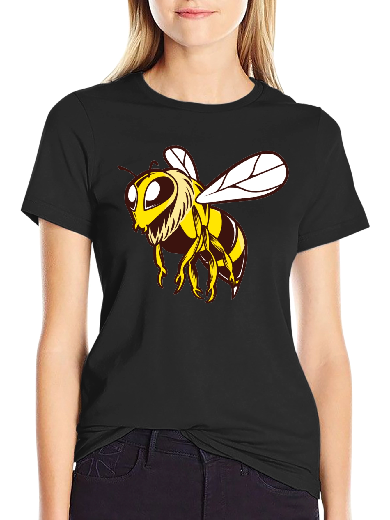 Black Bee Graphic Black T-Shirt view 2