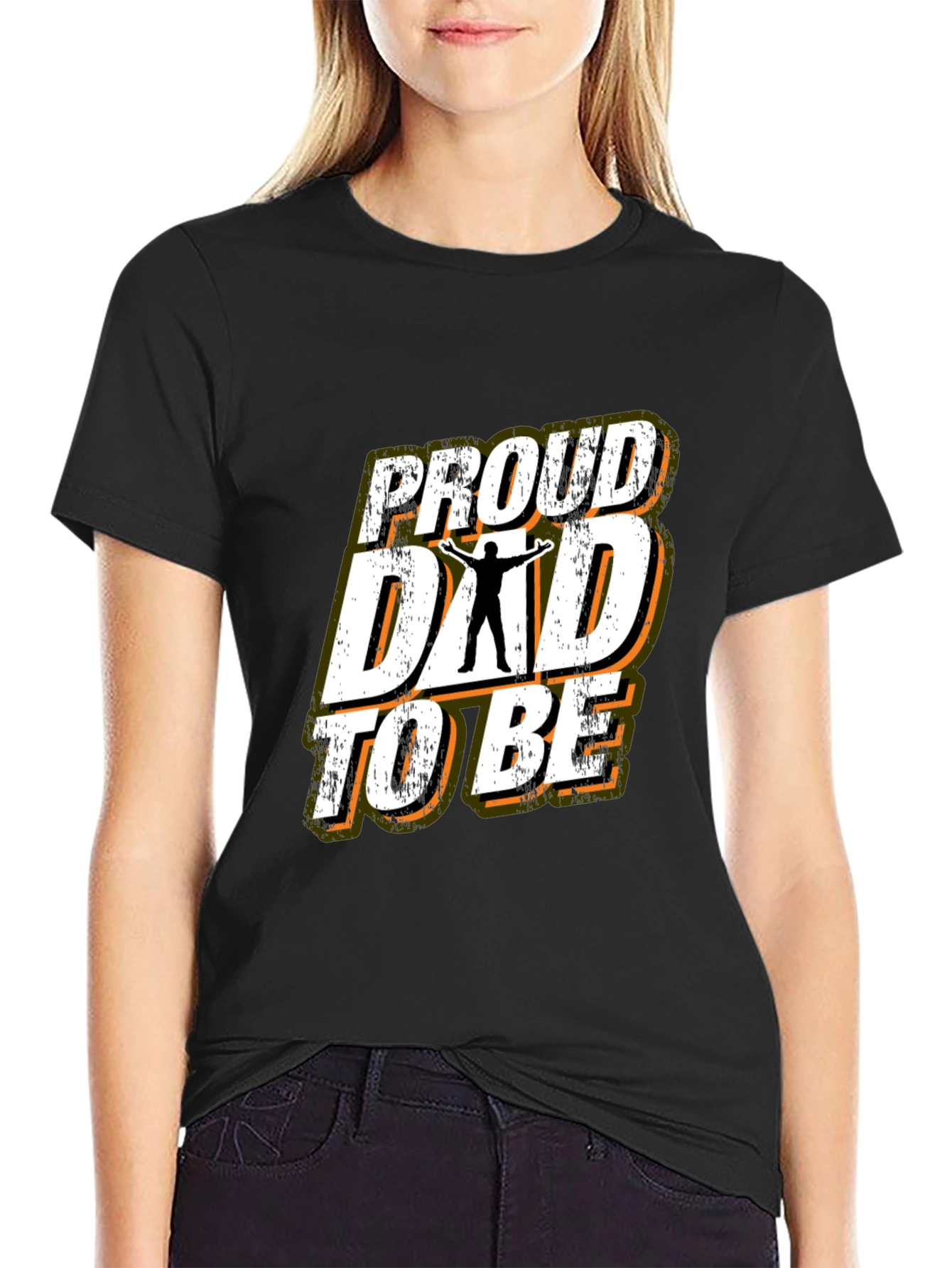 Black Proud Dad To Be Graphic Tee - Black view 2