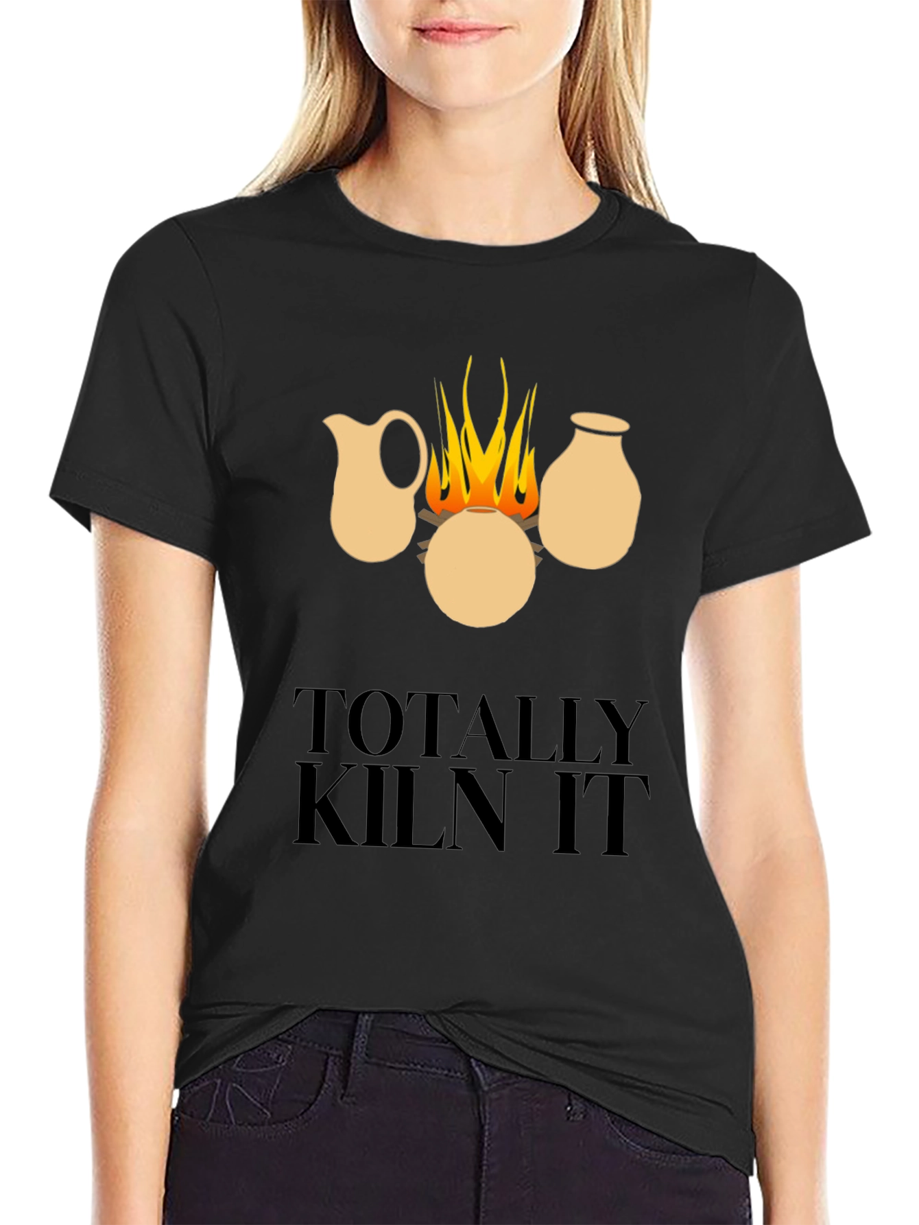 Black Totally Kiln It Pottery T-Shirt view 2
